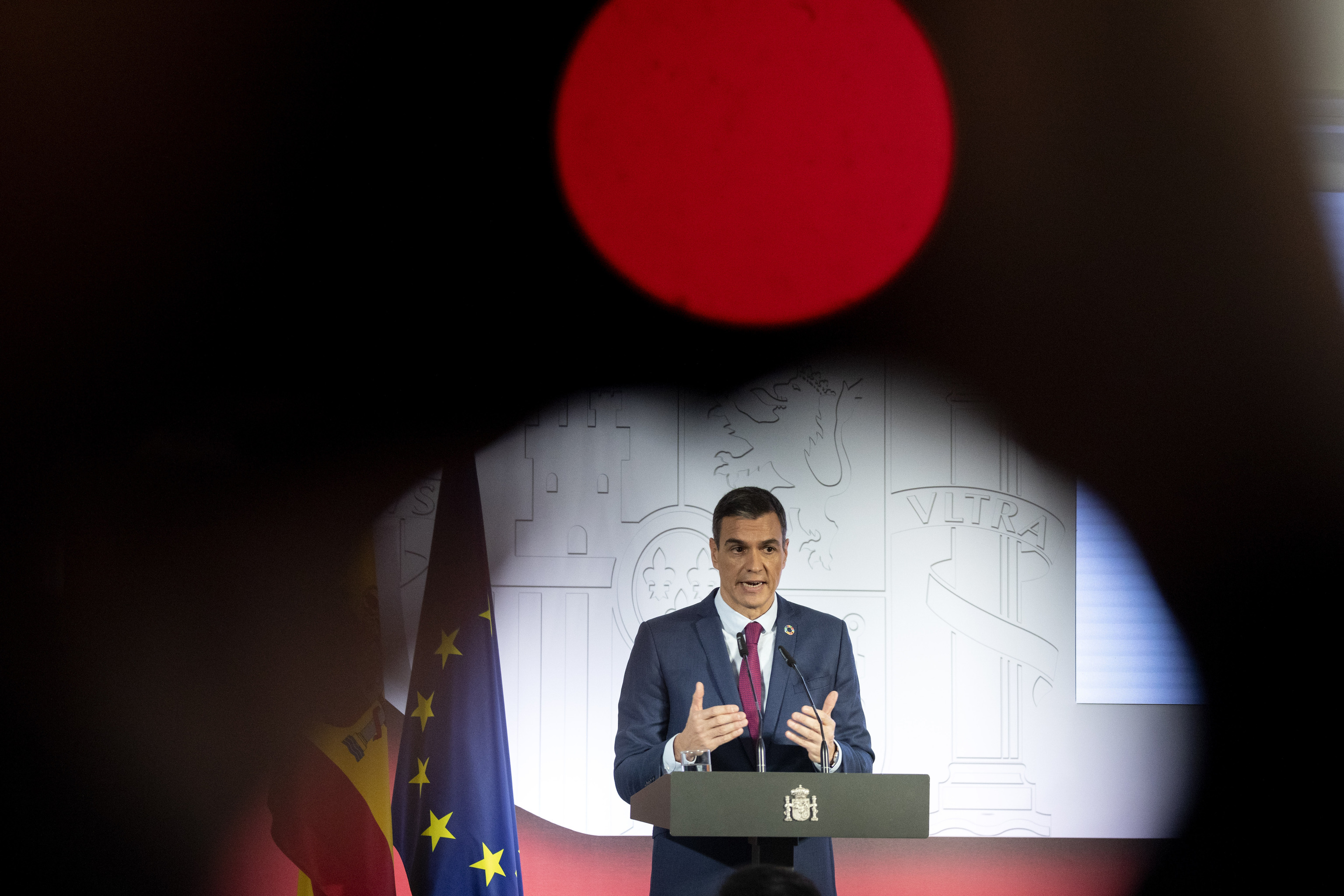 El presidente del Gobierno, Pedro Sánchez, durante la presentación del paquete anticrisis.