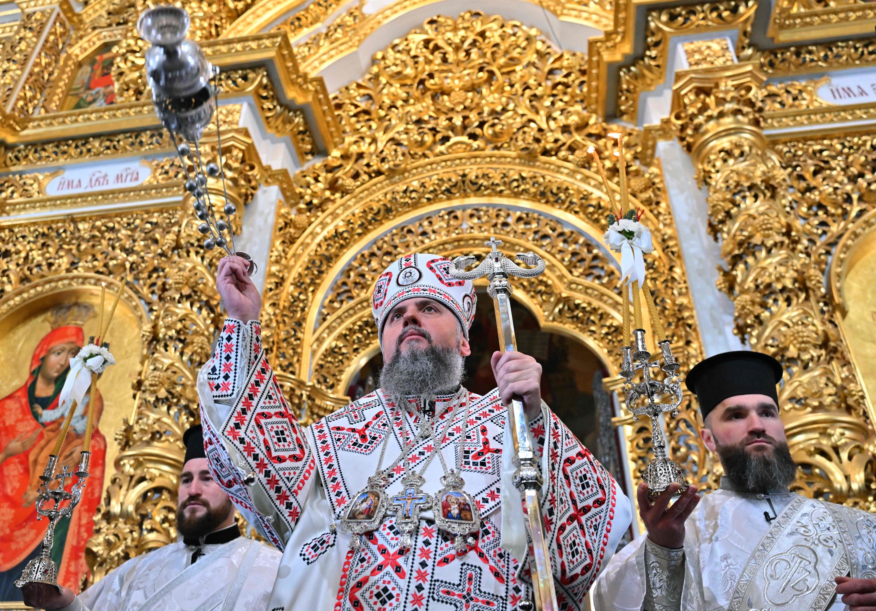 Misa de la Iglesia ortodoxa ucraniana en Kiev