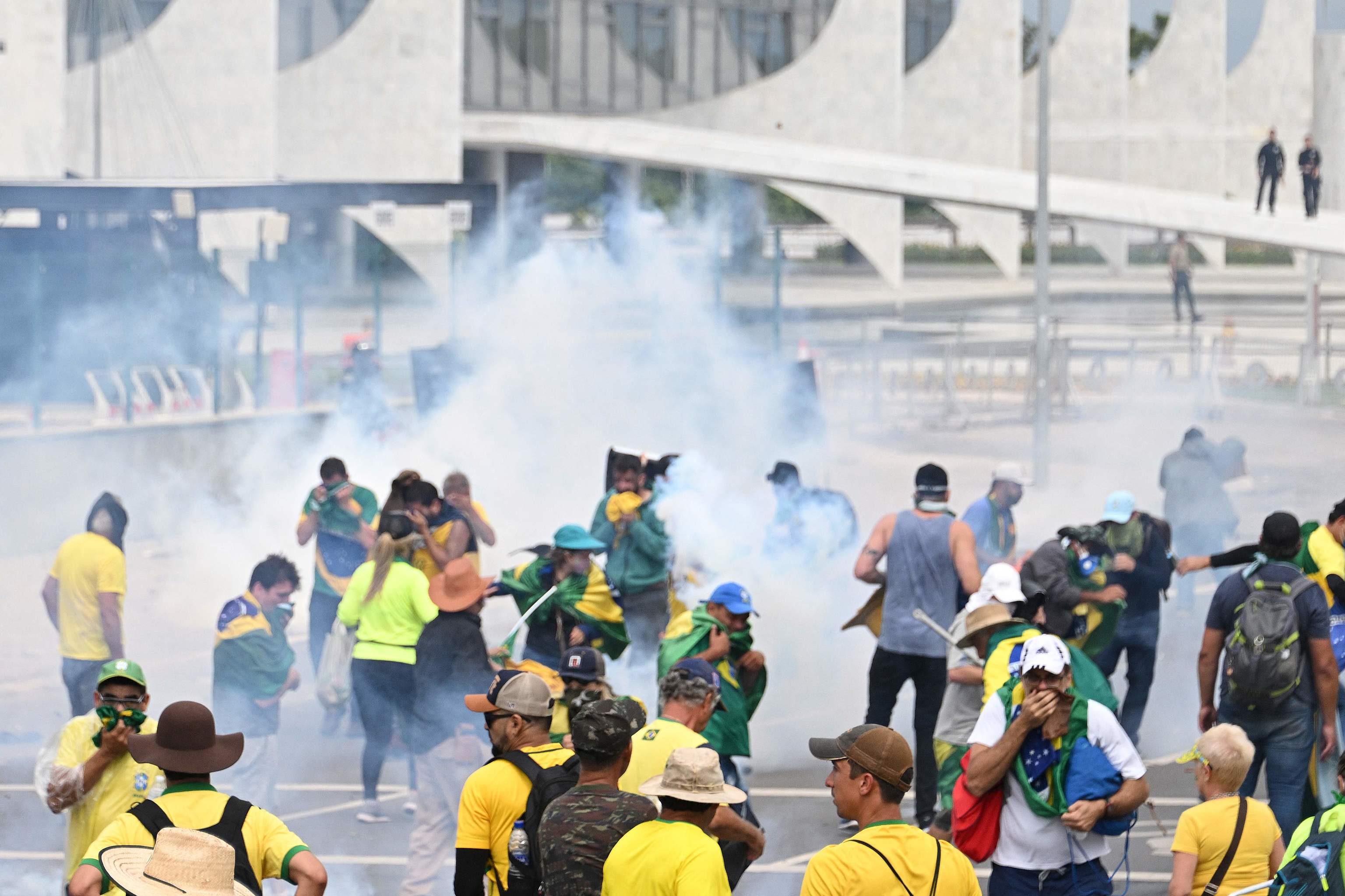 Seguidores de Jair Bolsonaro en el asalto del domingo, en Brasilia.