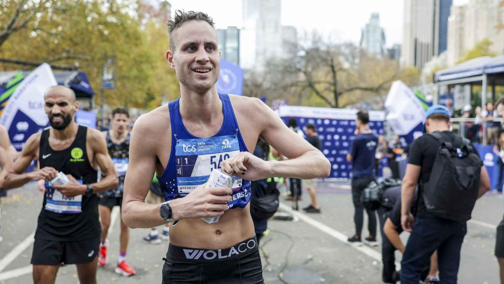 Caswell, ganador del maratn de Nueva York en categora no binaria.