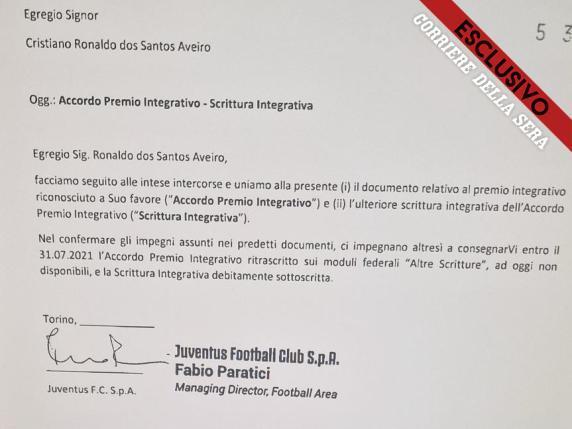 La "carta secreta" de  Cristiano Ronaldo que desvela un posible fraude fiscal de la Juventus