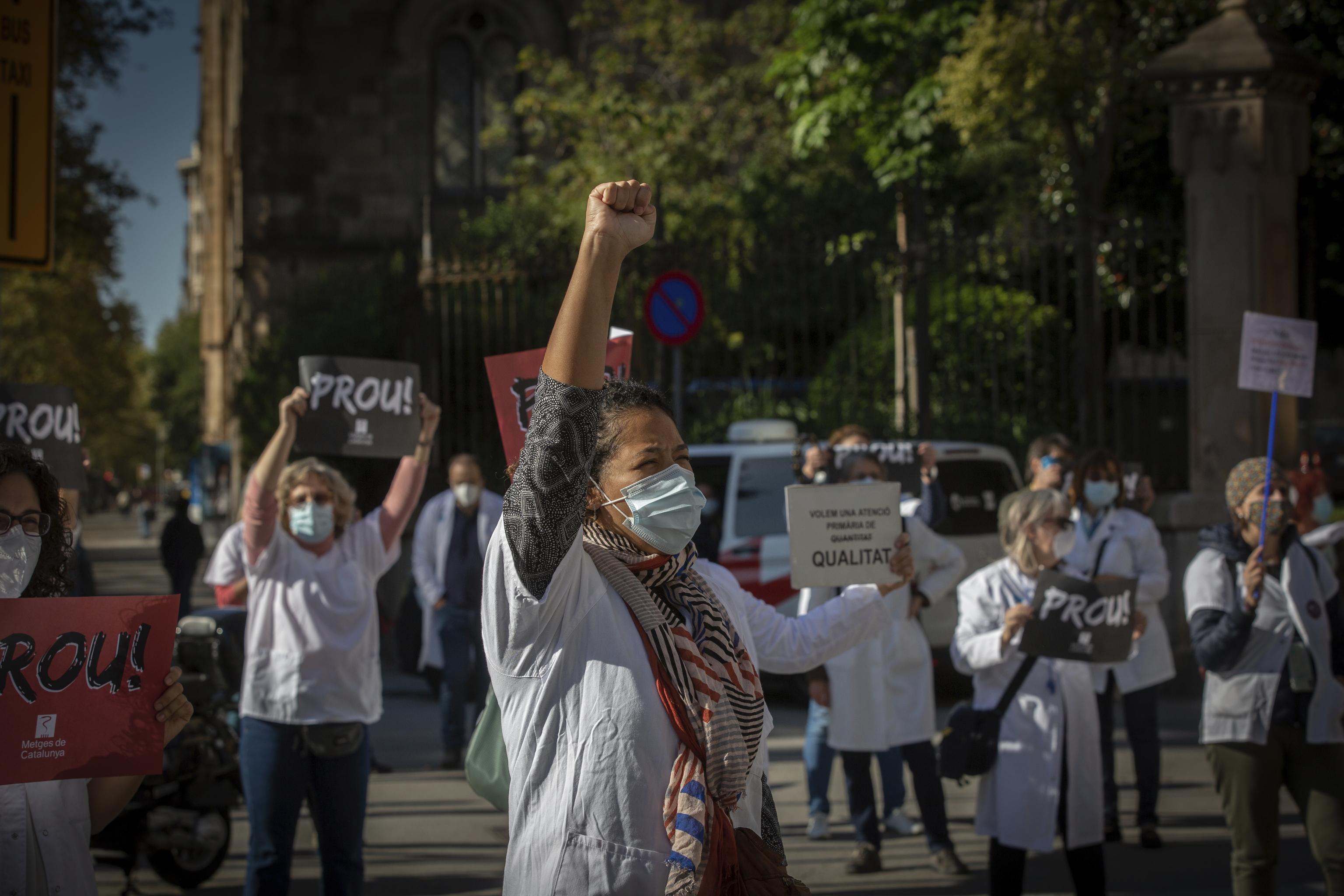 Imagen de archivo de las protestas de médicos de Familia de Cataluña en 2020.