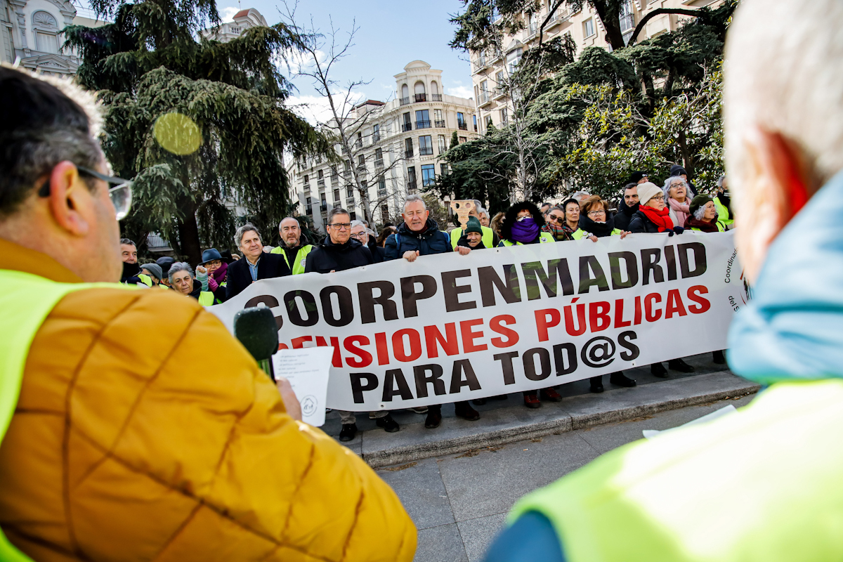 Manifestación de pensionistas celebrada la pasada semana frente al Congreso de los Diputados.