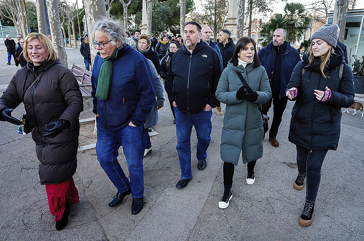 El ex vicepresidente del Govern Oriol Junqueras, en una manifestacin contra la cumbre hispanofrancesa.