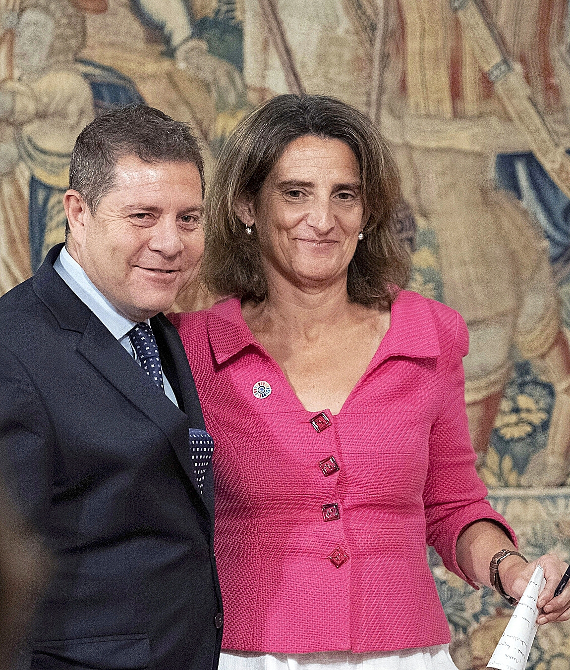 El presidente de Castilla-La Mancha, Emiliano Garca-Page, y la vicepresidenta tercera del Gobierno, Teresa Ribera.