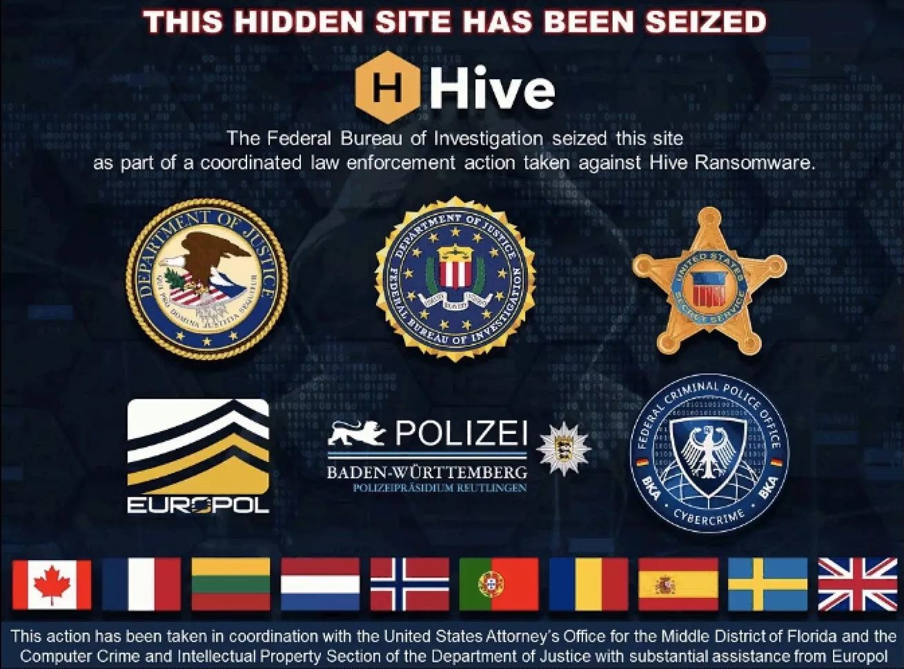 El FBI y Europol incautan los servidores de Hive, uno de los mayores grupos de ransomware