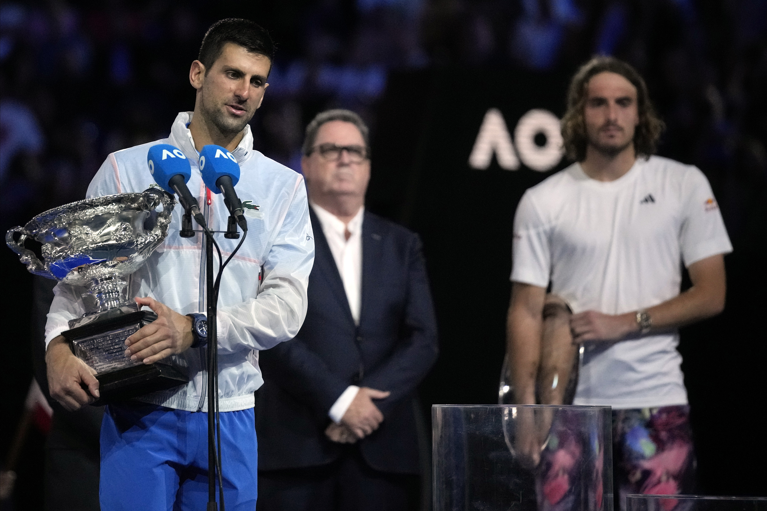 Djokovic tras su triunfo en la final del Open de Australia.
