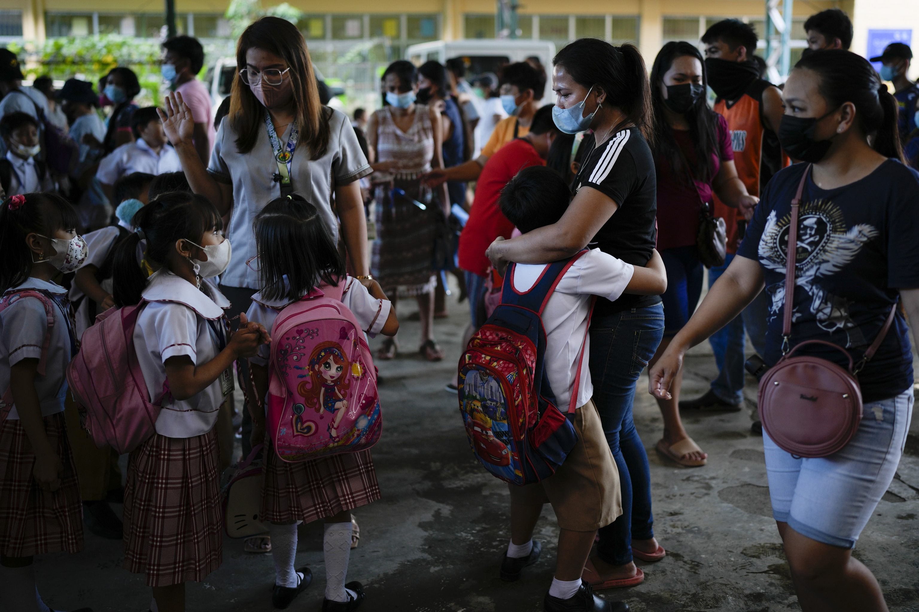 Escuela con mascarillas en Ciudad Quezon (Filipinas), en noviembre de 2022.
