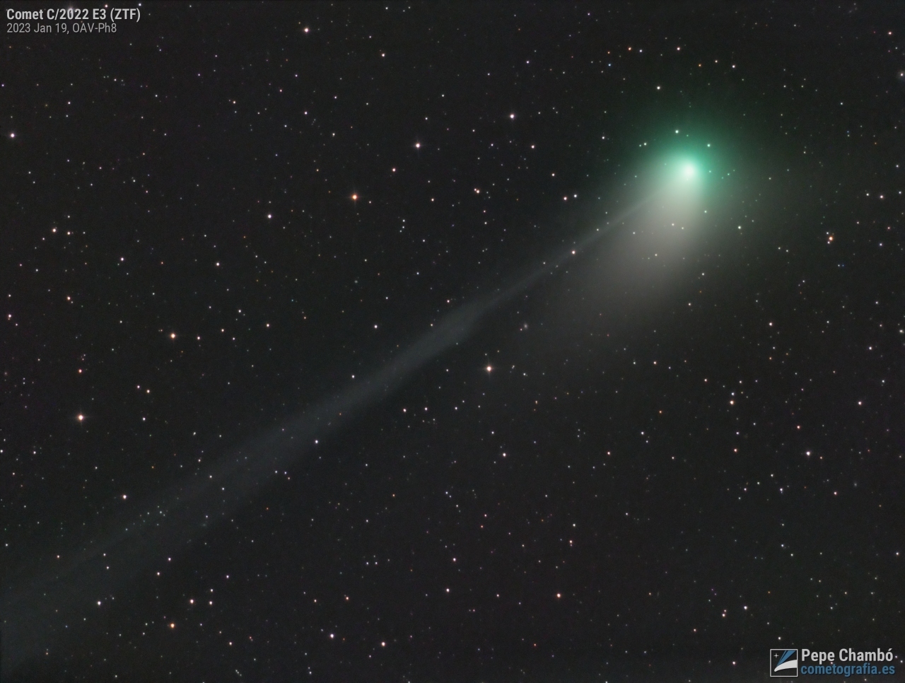 El cometa ZTF observado desde Vallés el 19 de enero.