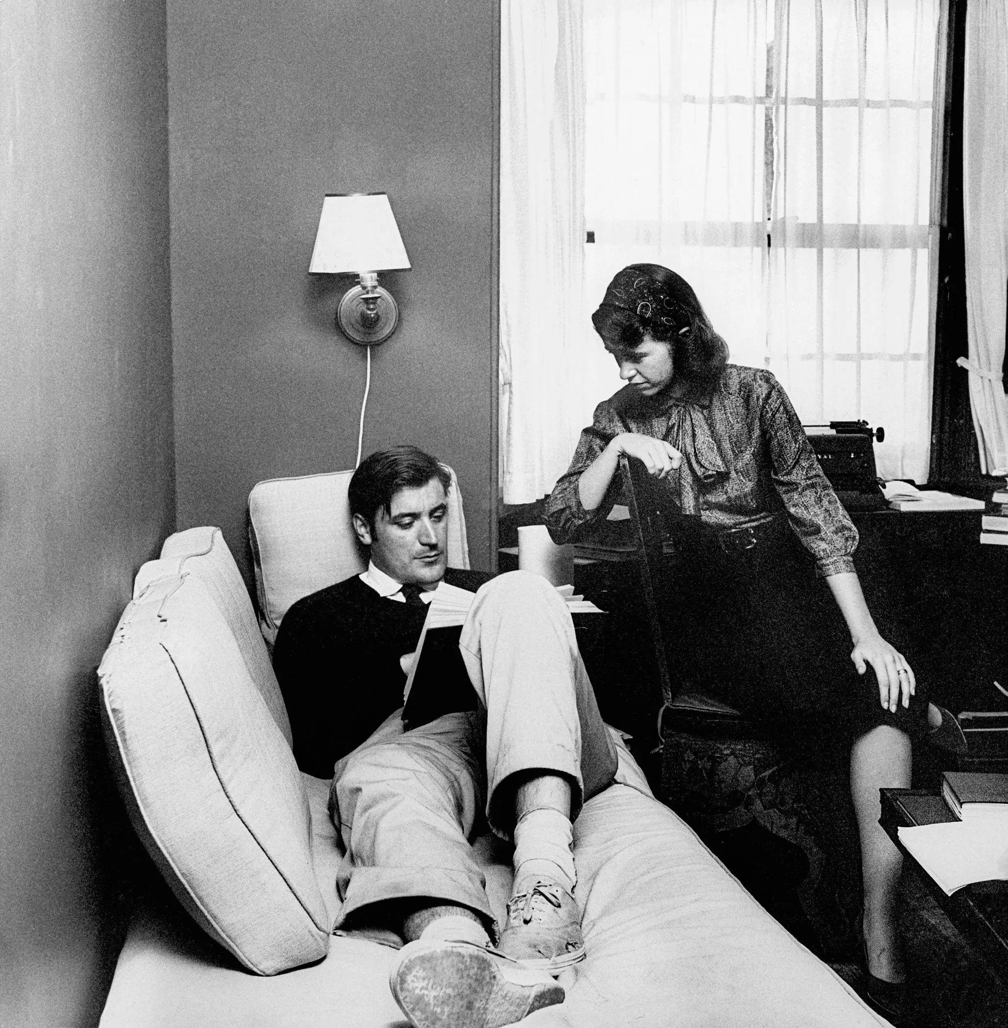 Ted Hughes y Sylvia Plath en 1958.