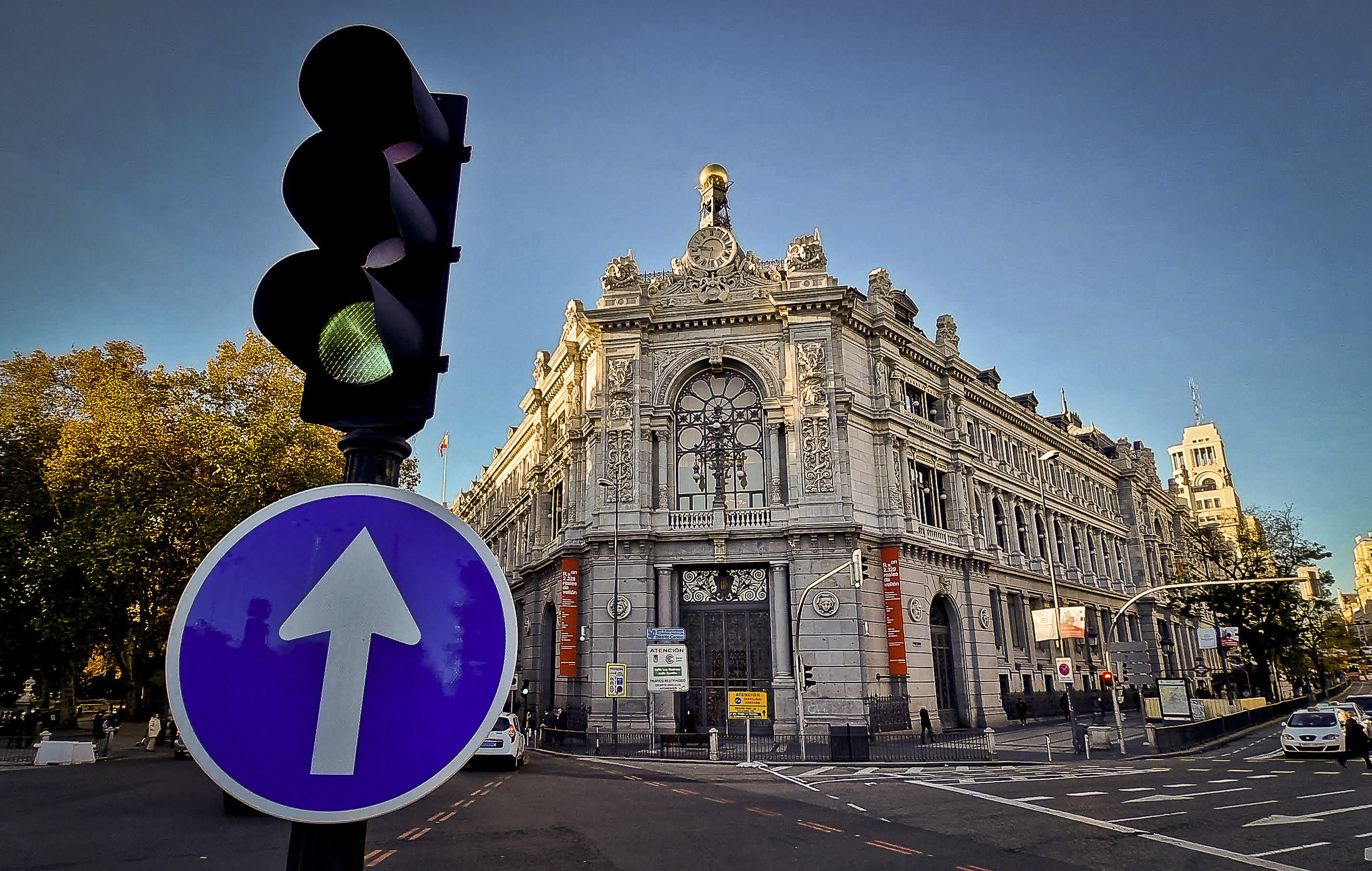 Fachada principal del Banco de España en Madrid.