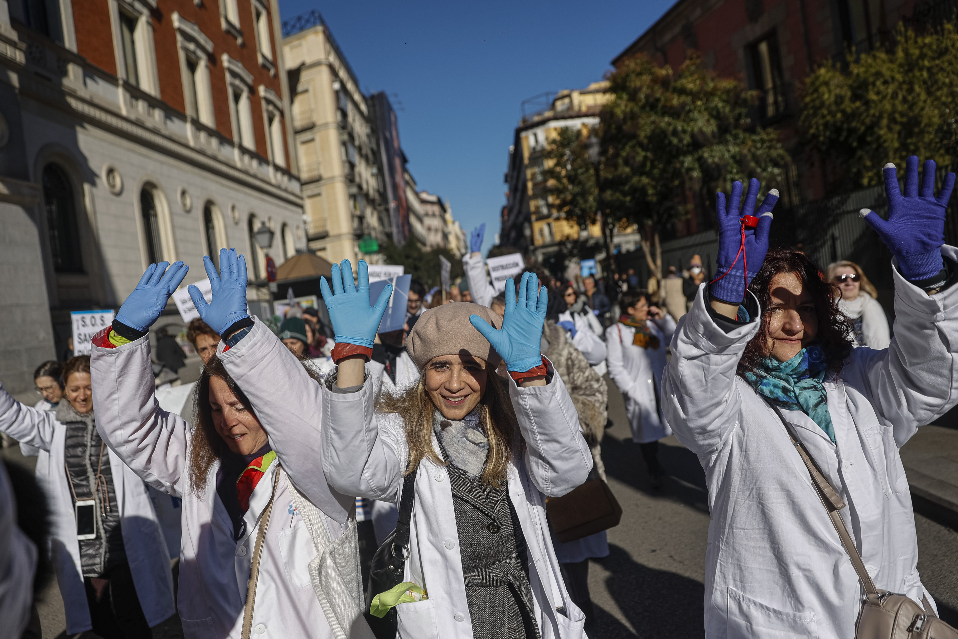 Manifestación de médicos y pediatras en Madrid