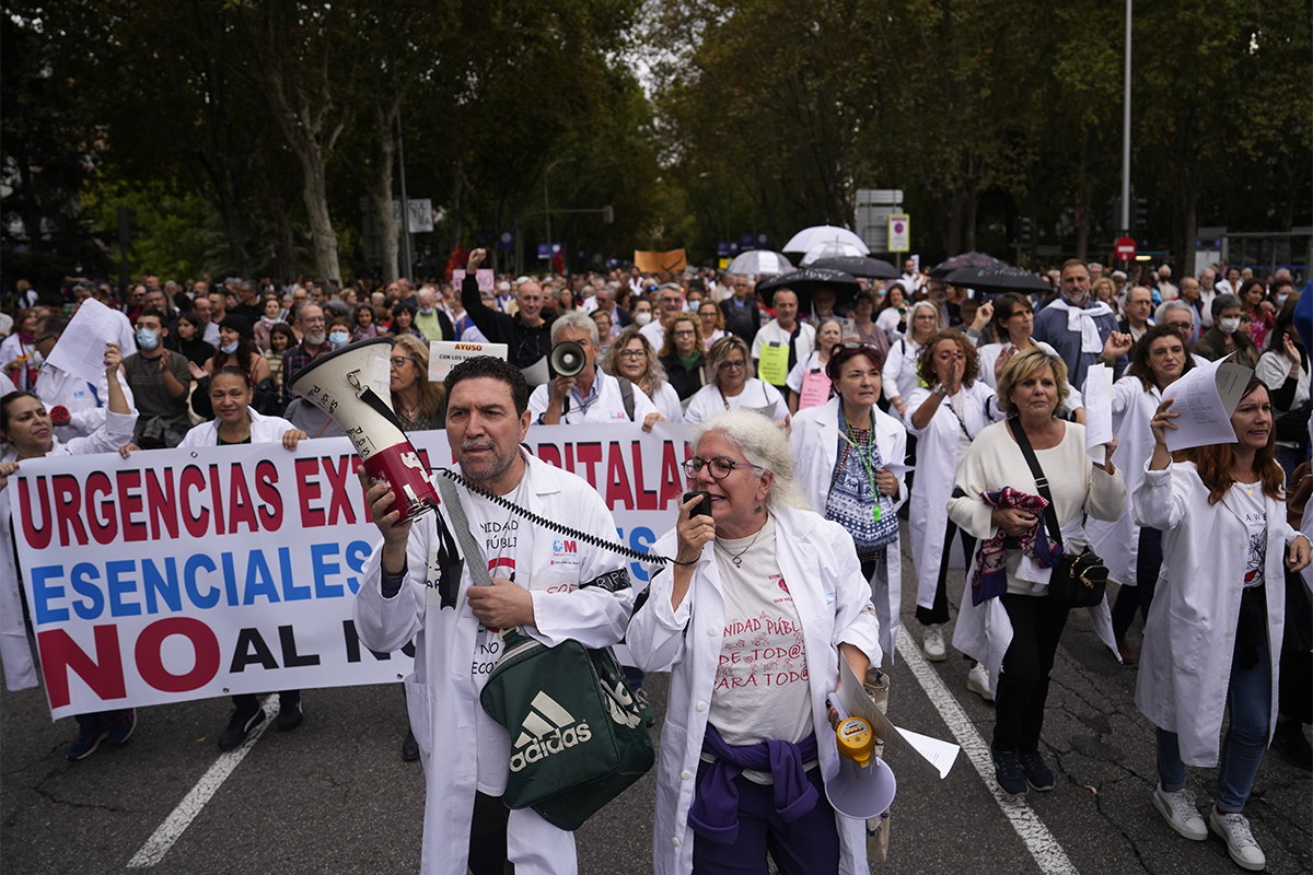 Manifestación en Madrid en favor de la sanidad pública en Madrid el pasado mes de octubre.