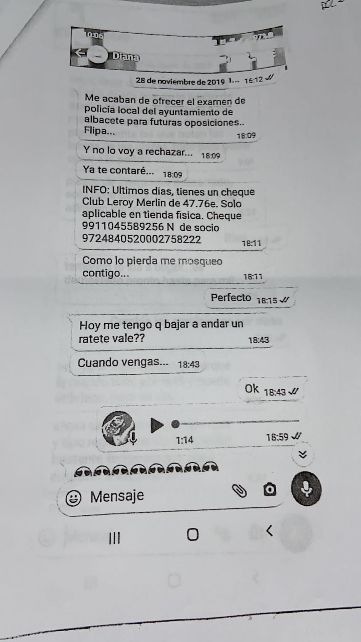 Los mensajes enviados por la asesora socialista del Ayuntamiento de Albacete