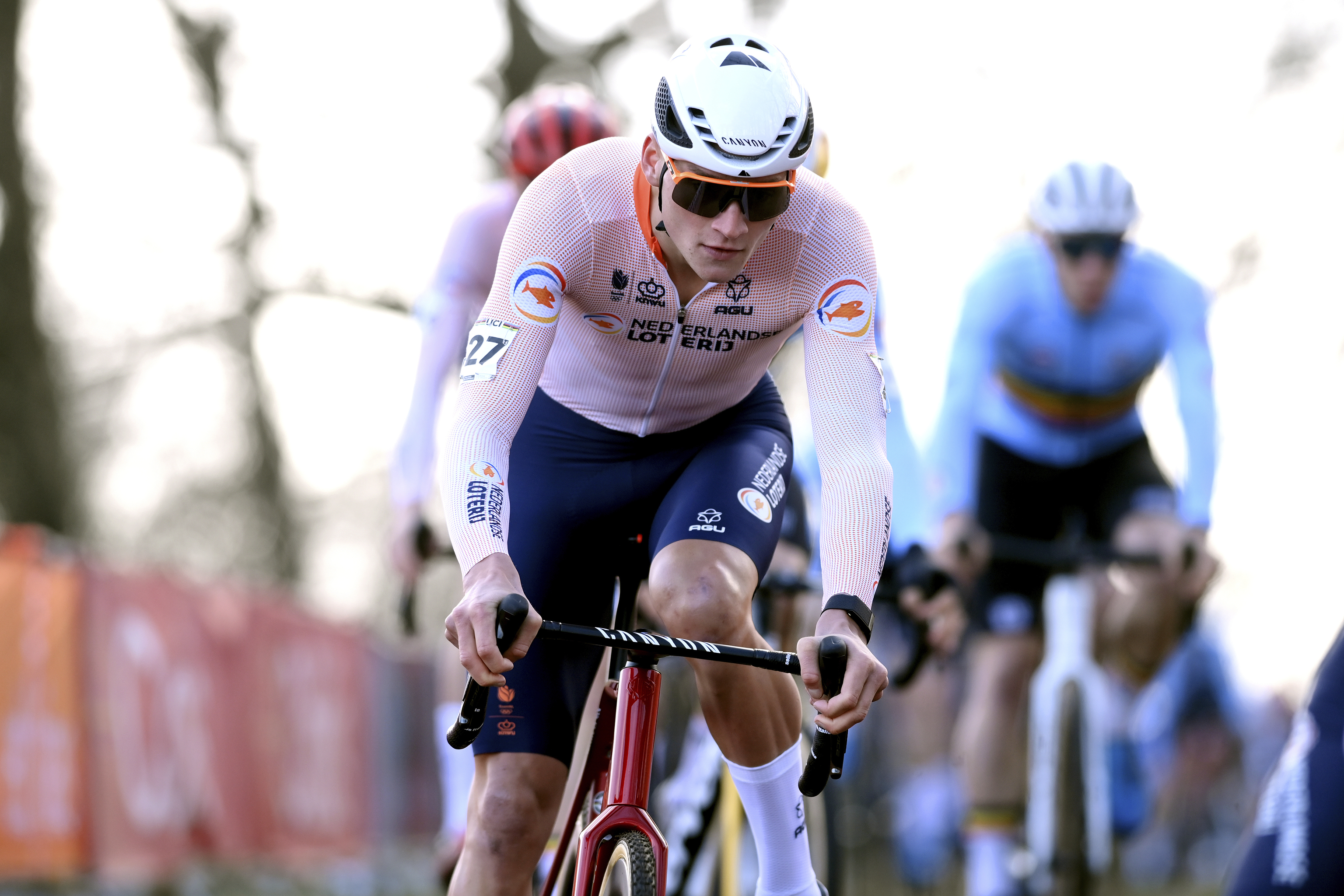 Mathieu van der Poel, en el Mundial del ciclocross de este domingo.