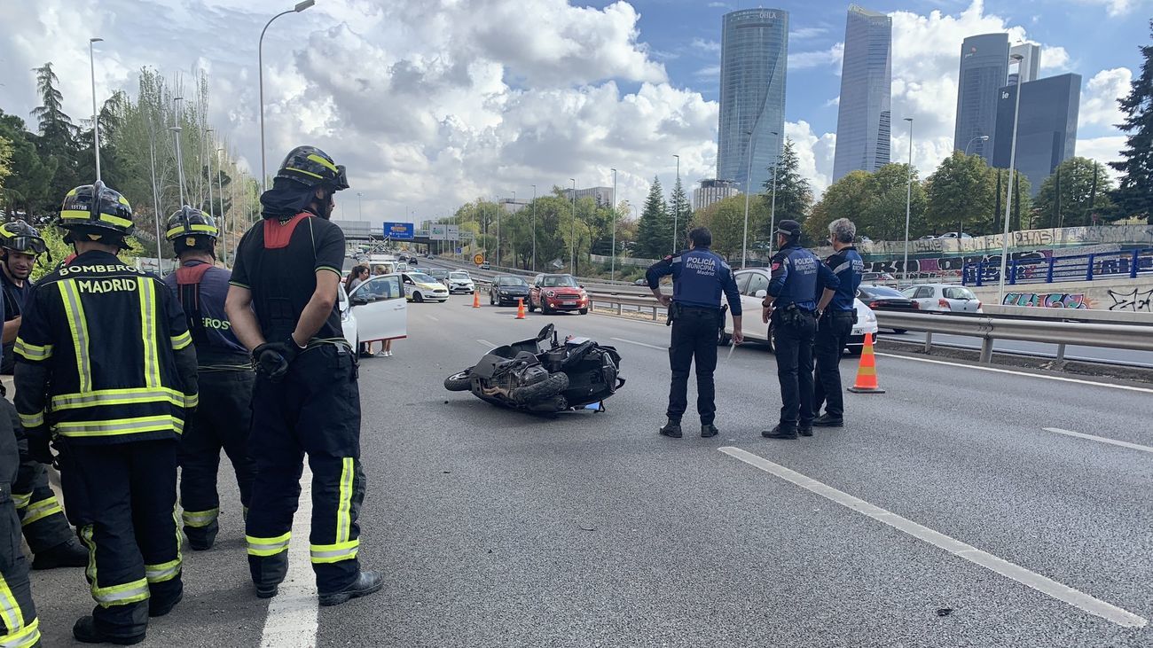 Accidente de moto ocurrido en Madrid
