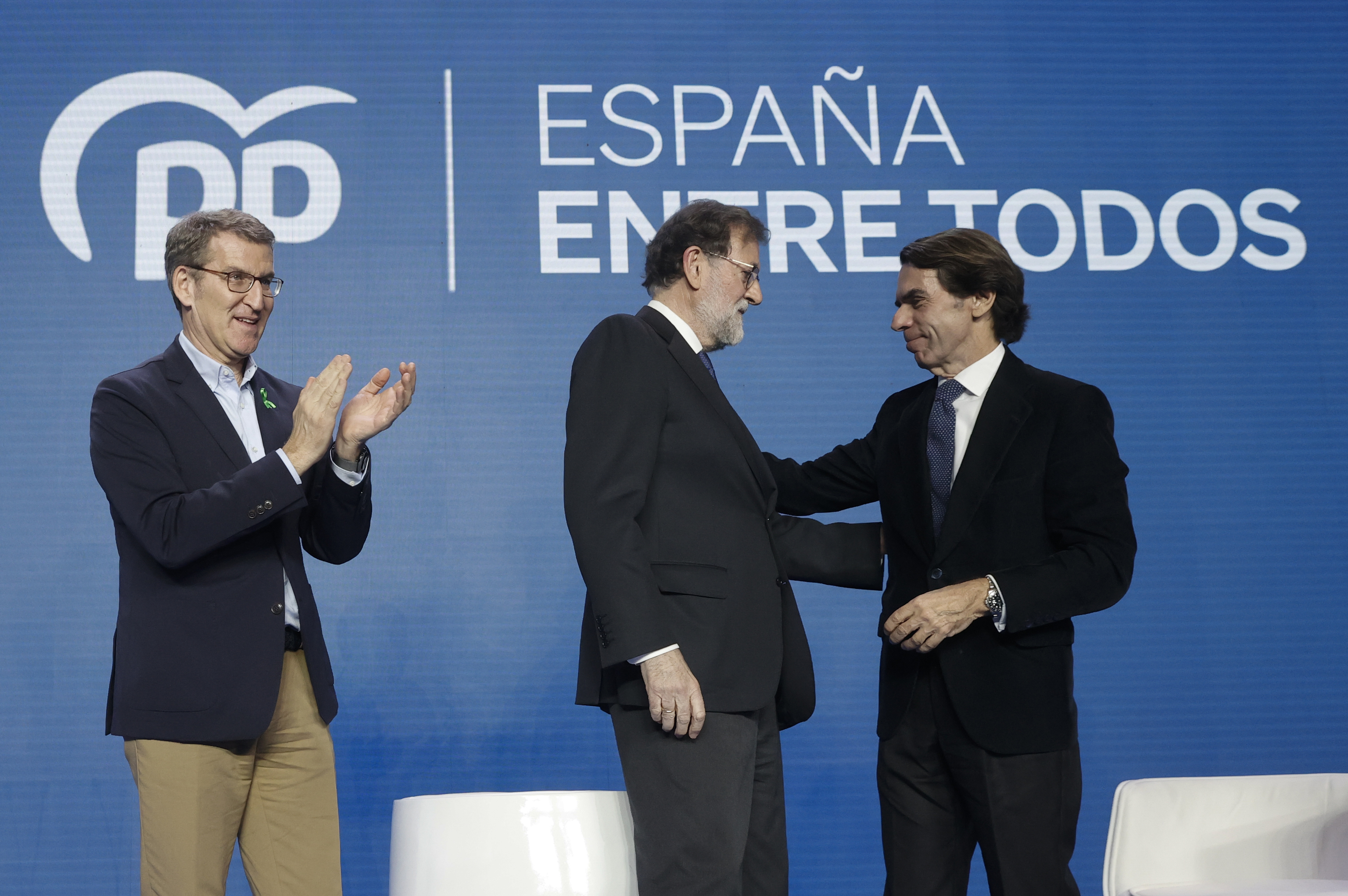 Feijóo, Rajoy y Aznar.