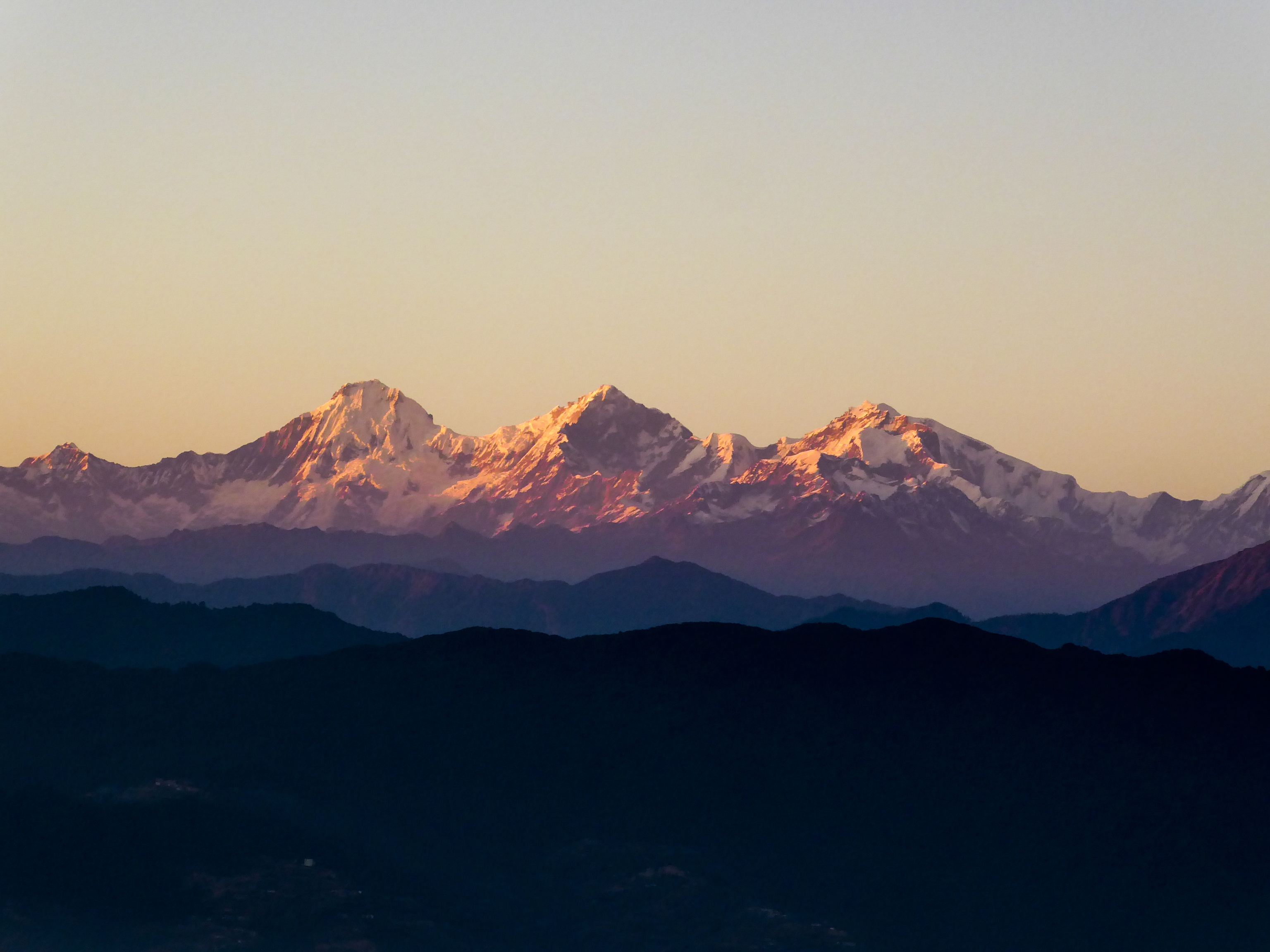 Los Himalayas, desde Nagarkot, en el Valle de Katmandú.