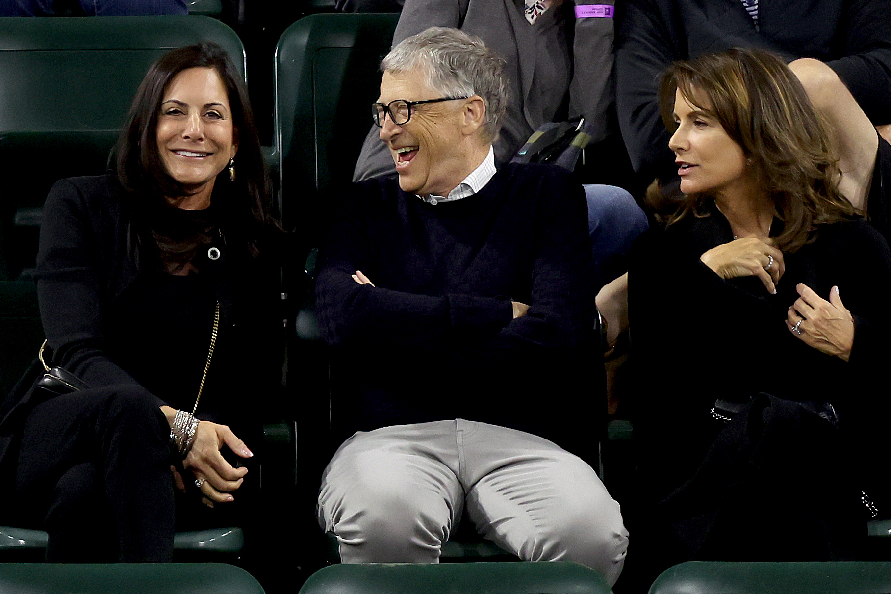 Paula Hurd y Bill Gates, durante el Open de Indian Wells en marzo de 2022.