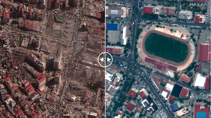 Las espectaculares imágenes del antes y después del devastador terremoto de Turquía