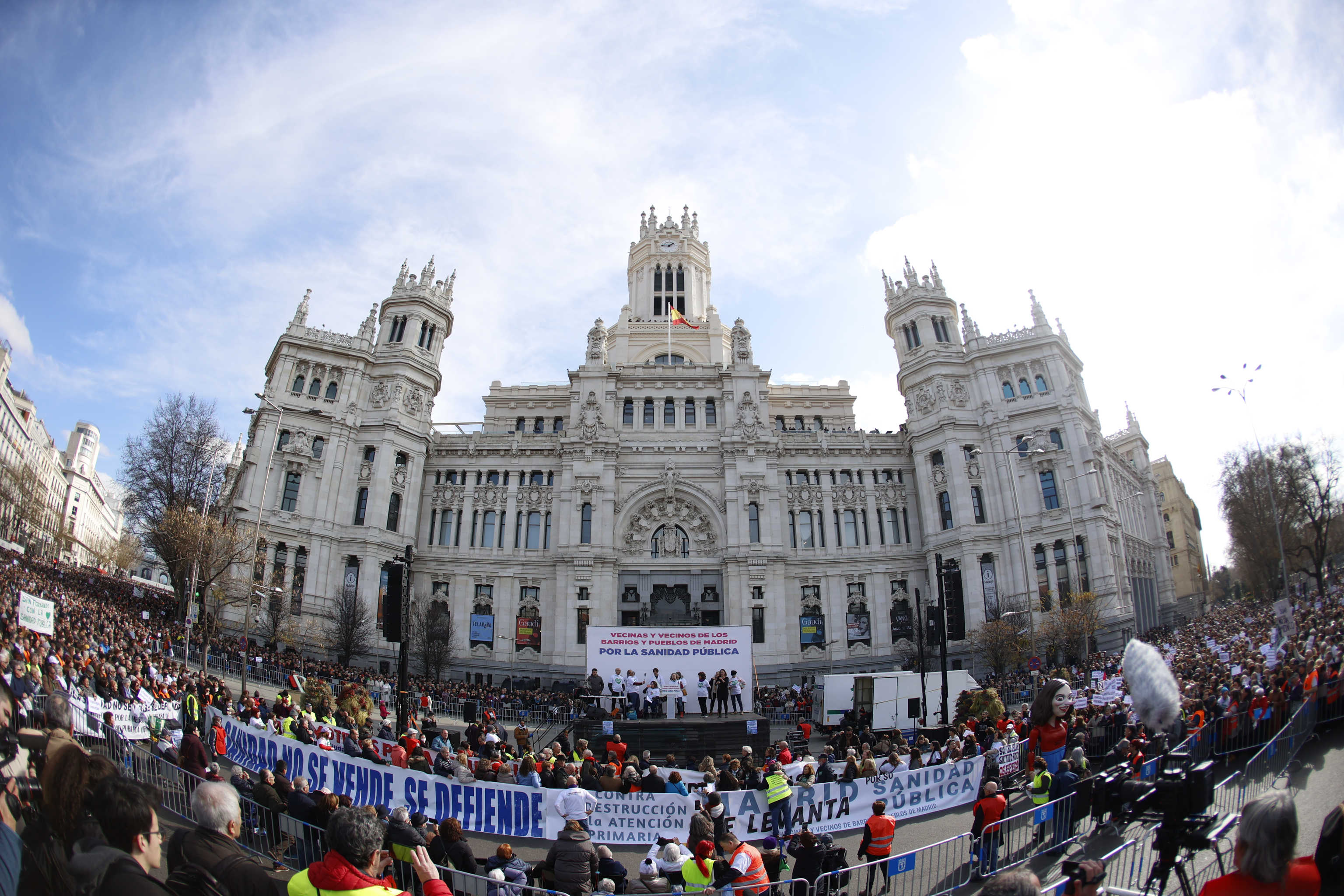Un momento de la manifestacin en defensa de la sanidad pblica celebrada en Madrid el domingo.