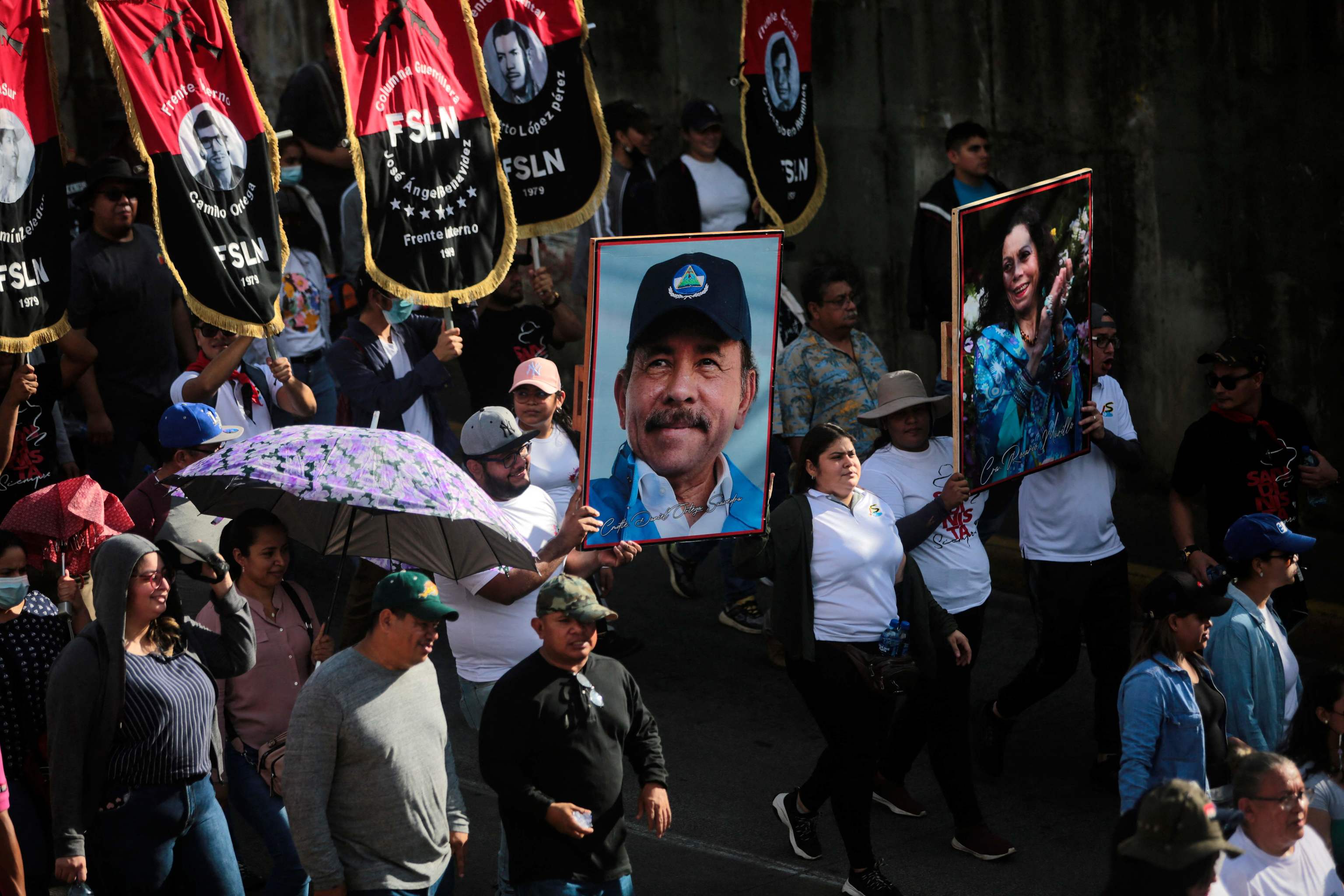 Manifestación a favor de Daniel Ortega