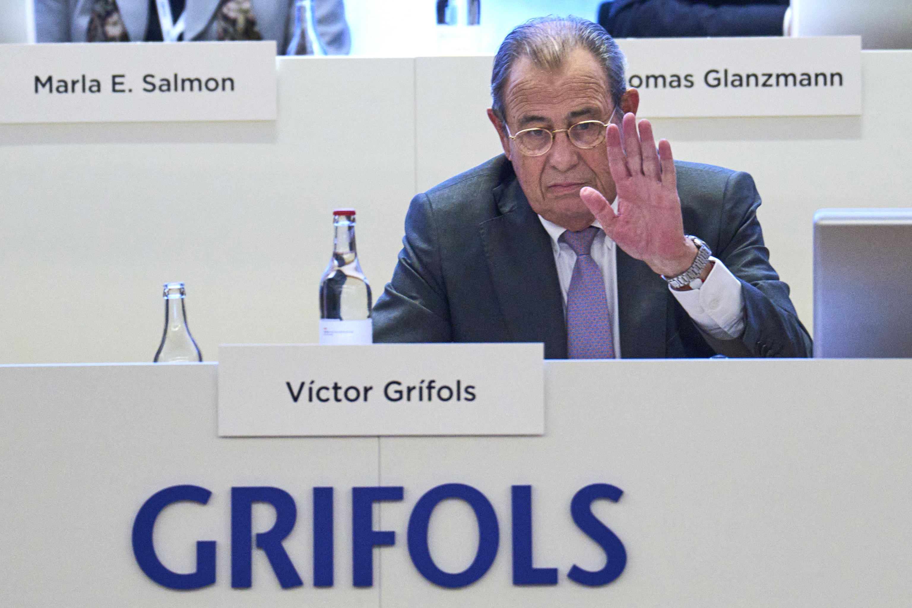 l presidente de Grifols, Víctor Grifols, durante la junta general de accionistas de 2022.