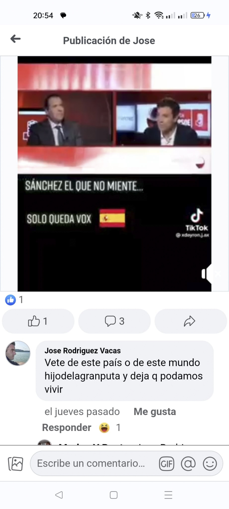Mensaje del Comisionado en Facebook