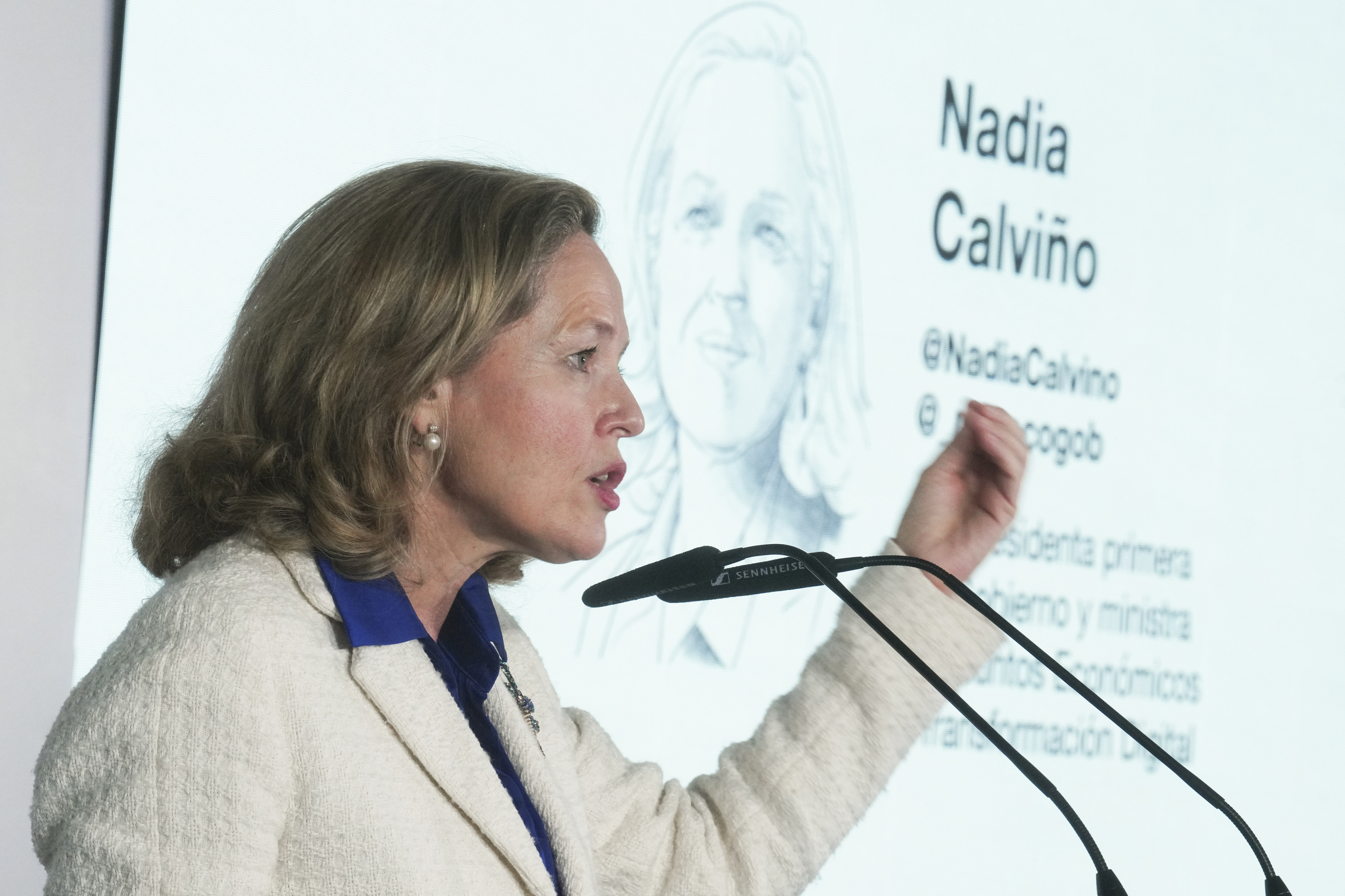 La vicepresidenta primera del Gobierno y ministra de Economa, Nadia Calvio.