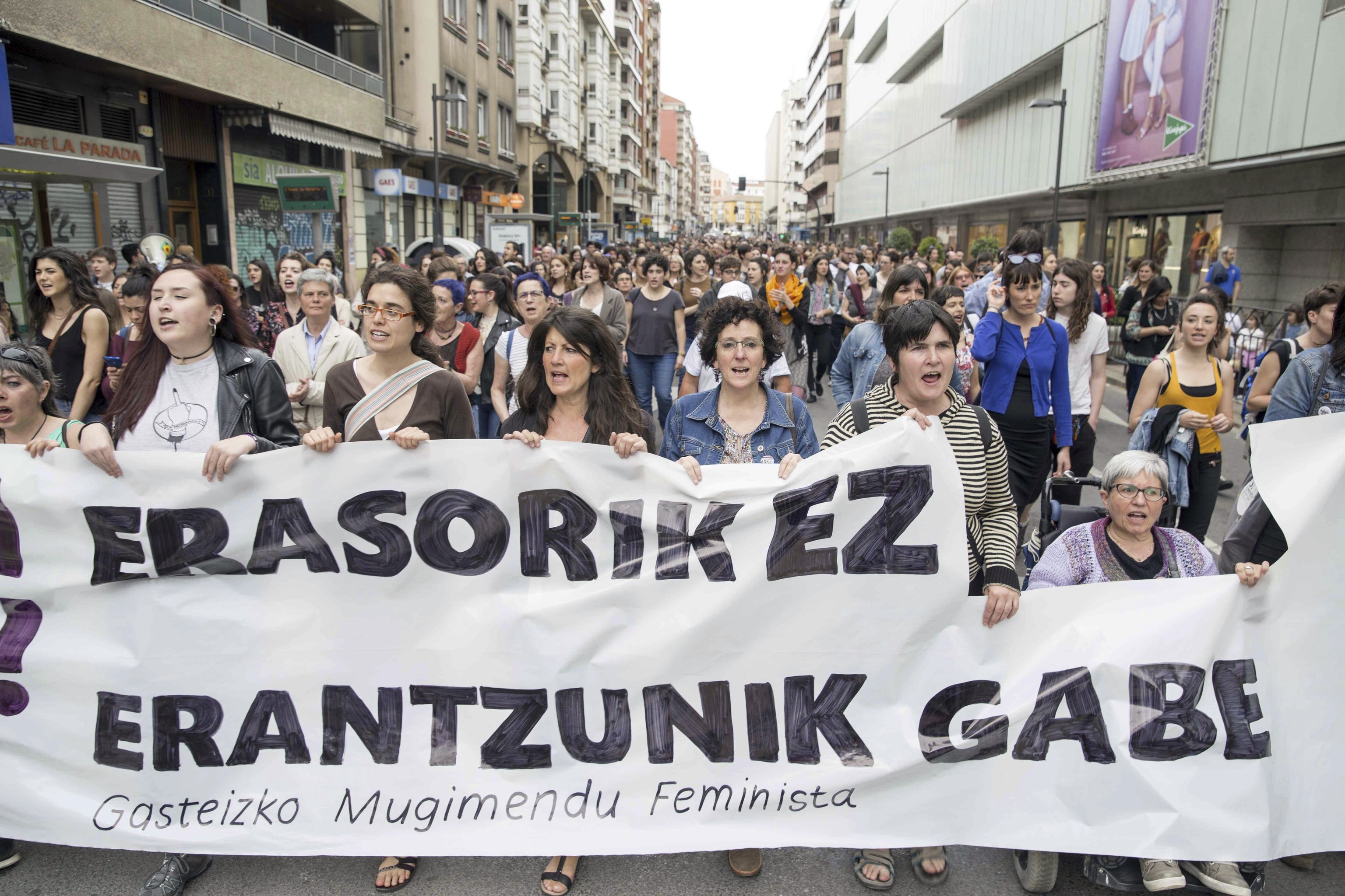 Manifestacin en Vitoria en protesta por el doble asesinato, en 2018.