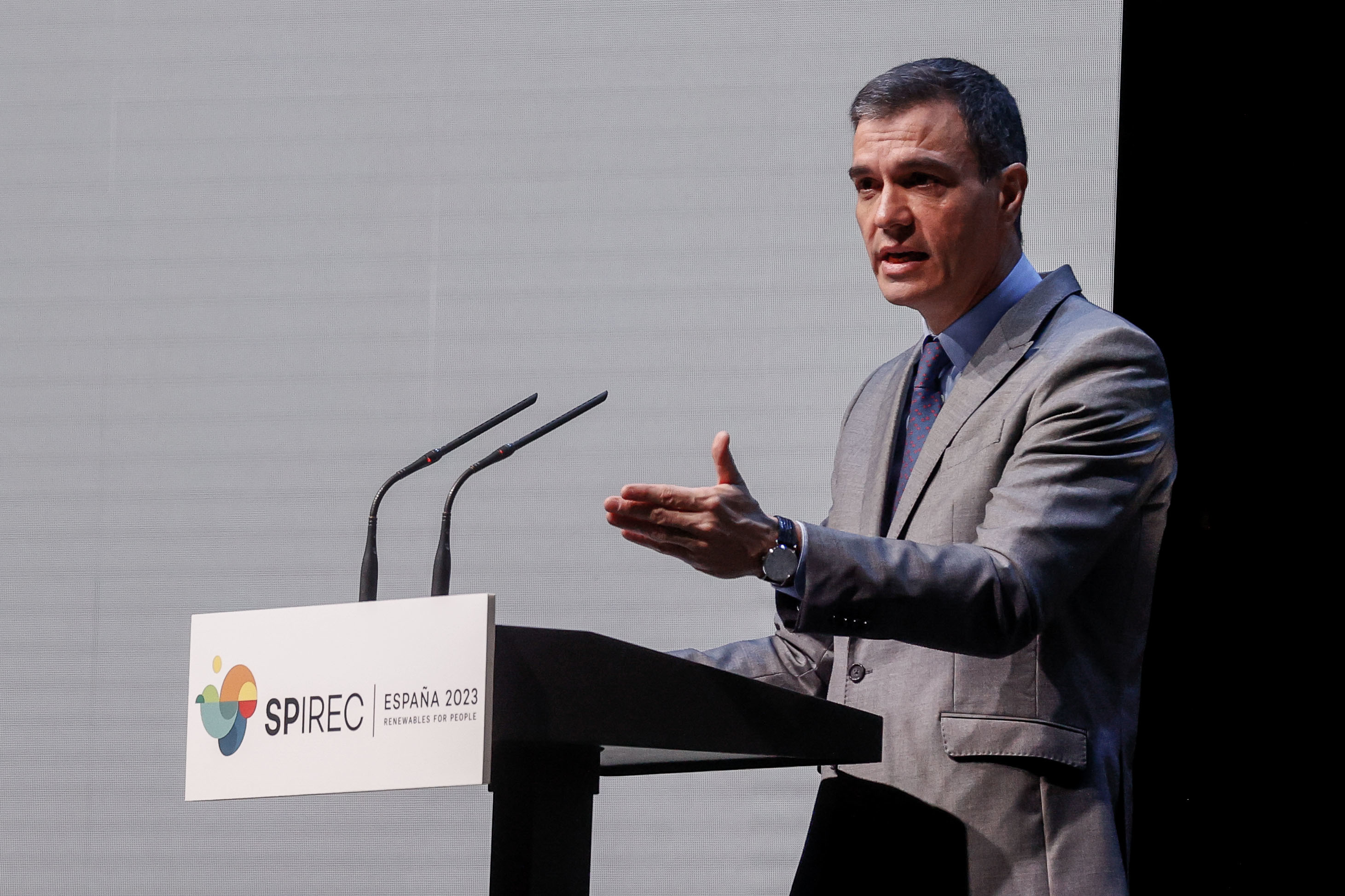 Pedro Snchez, durante la apertura de la Conferencia Internacional de Energas Renovables.