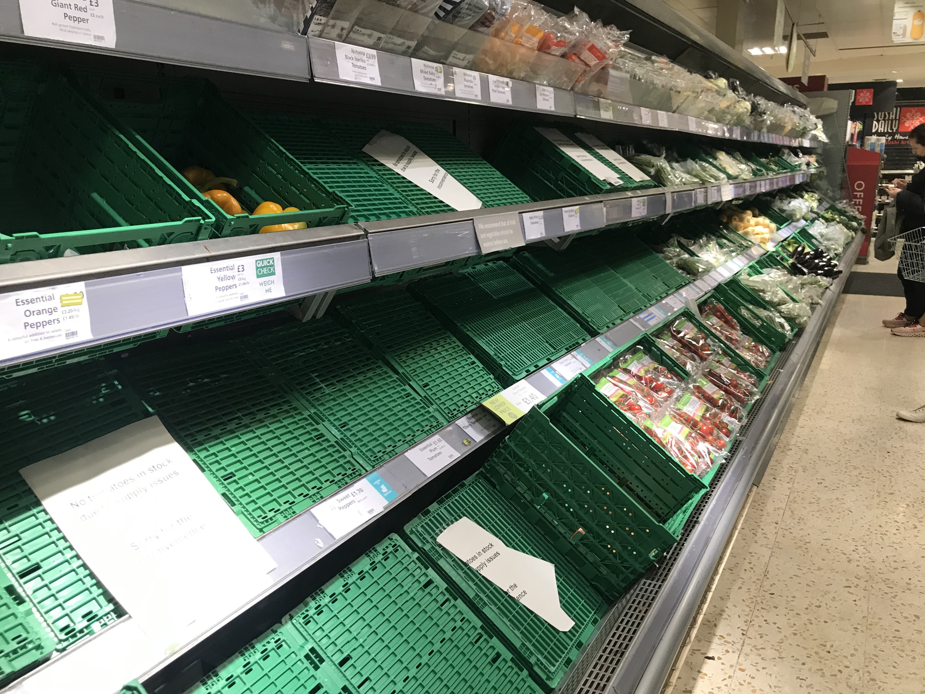 Imagen que presentaba esta maana la oferta de verduras y hortalizas un supermercado en Londres