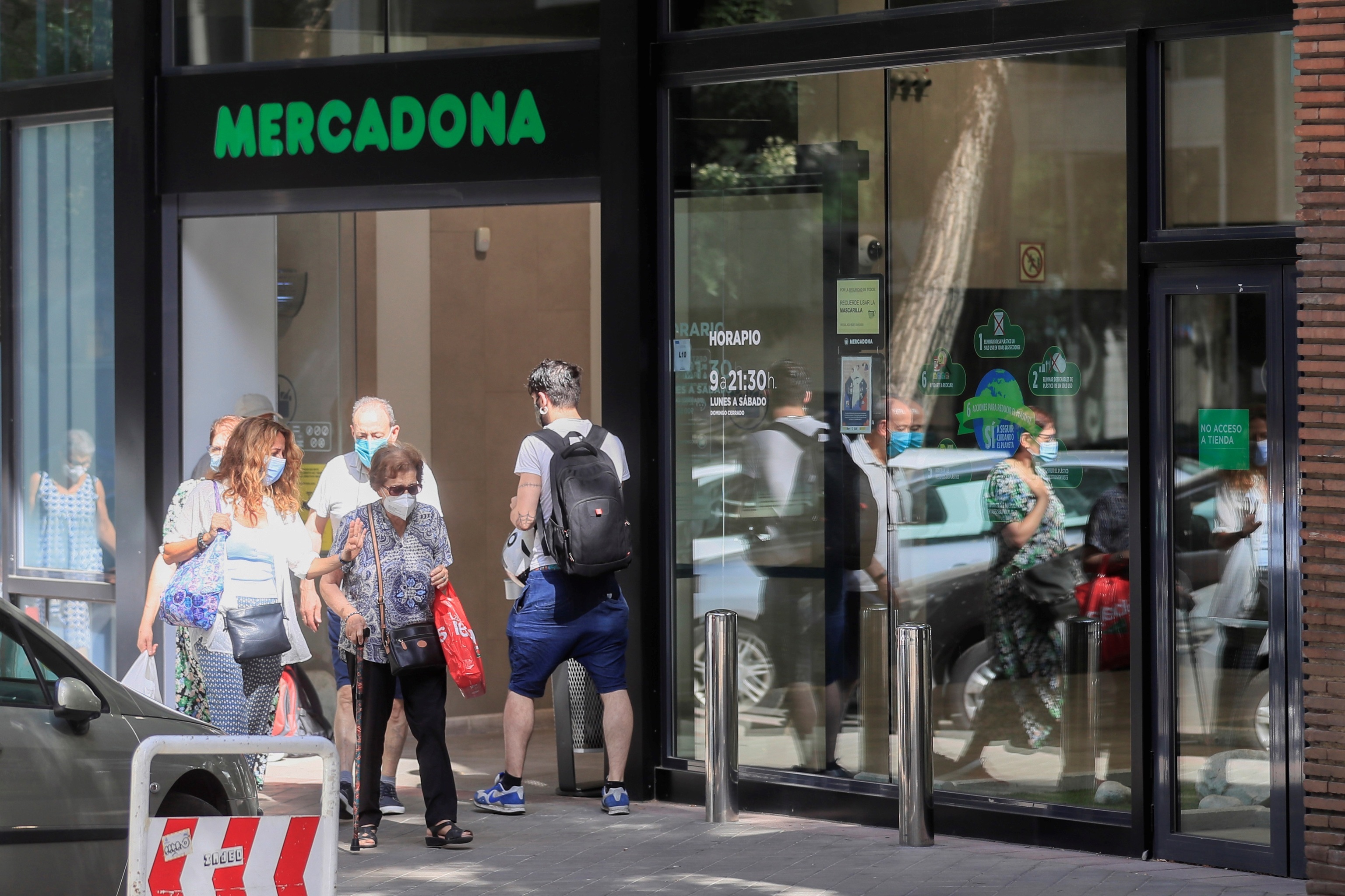 La entrada de un Mercadona en Madrid.