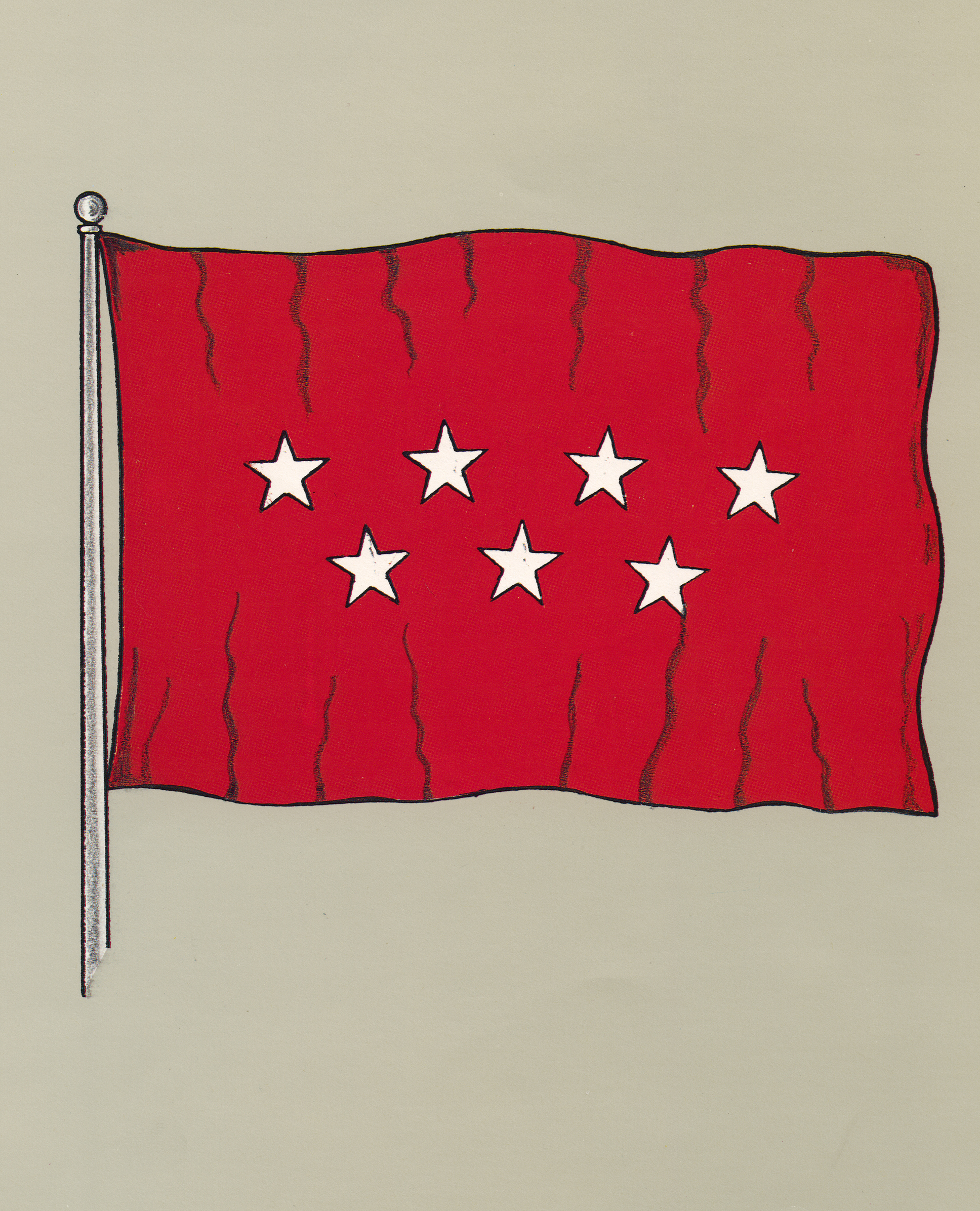 Primer boceto de la bandera de la Comunidad.