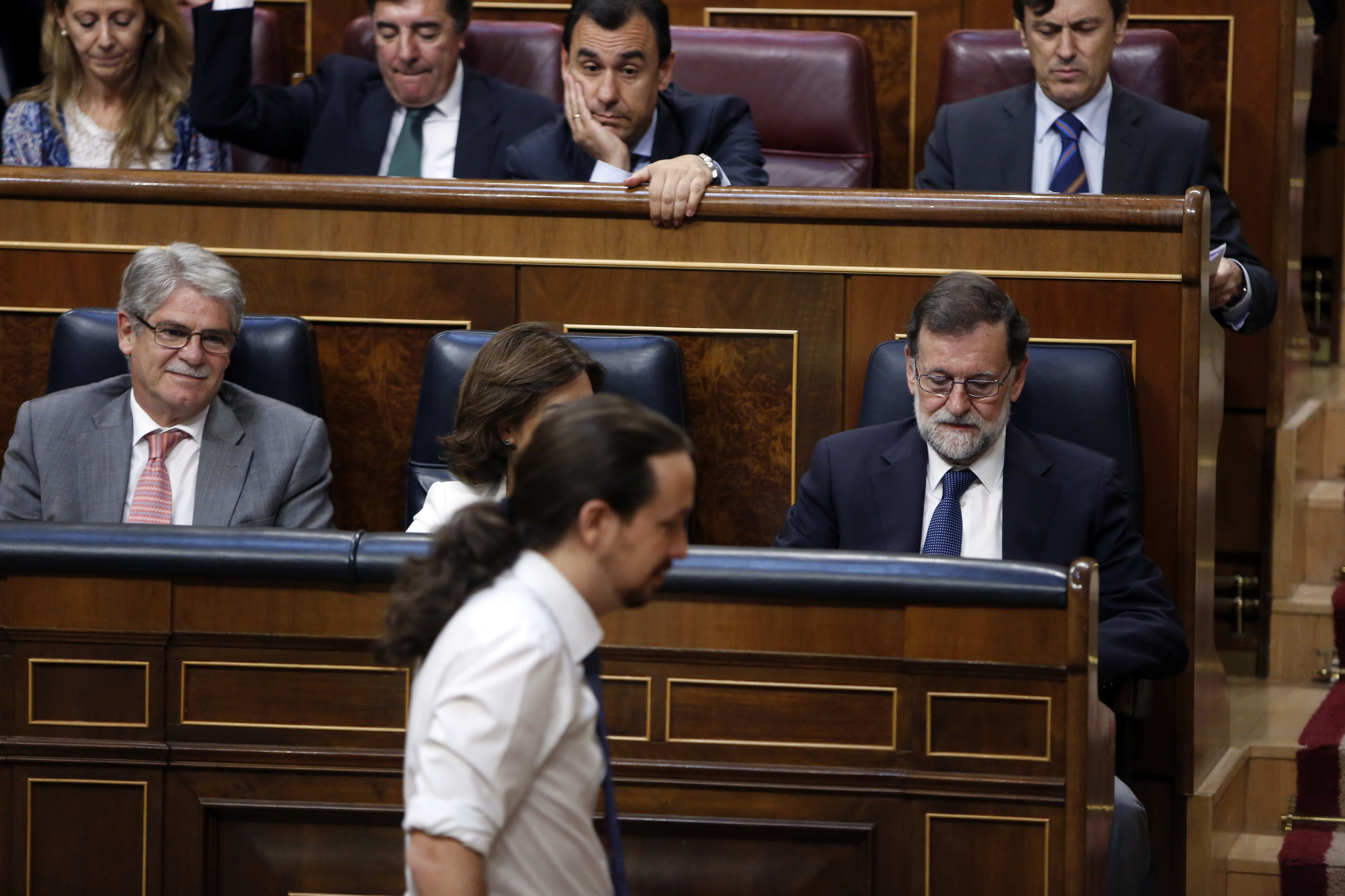 Pablo Iglesias, en un momento de la mocin de censura de Podemos contra Rajoy.