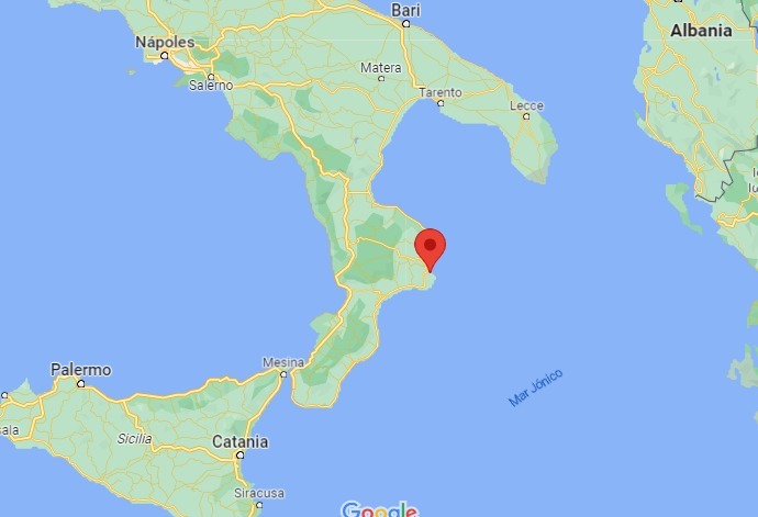 La costa de Crotone, donde se produjo el accidente.