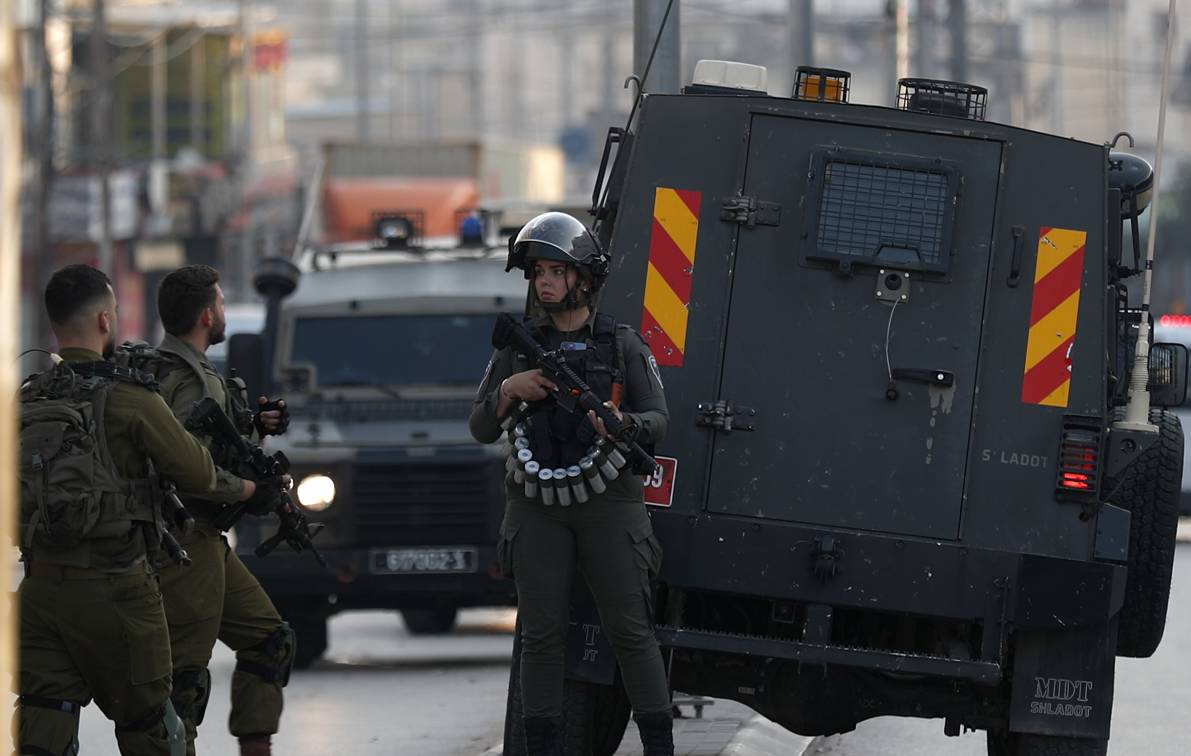 Fuerzas israeles tras el atentado en Cisjordania.