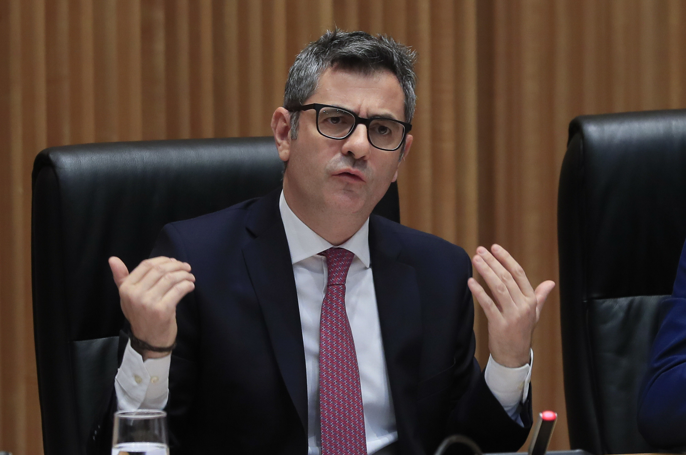 El ministro de la Presidencia, Flix Bolaos comparece en la Comisin Constitucional del Congreso en Madrid este viernes