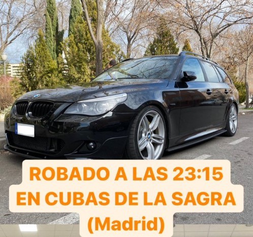 Anuncio en redes de un BMW robado en Madrid.
