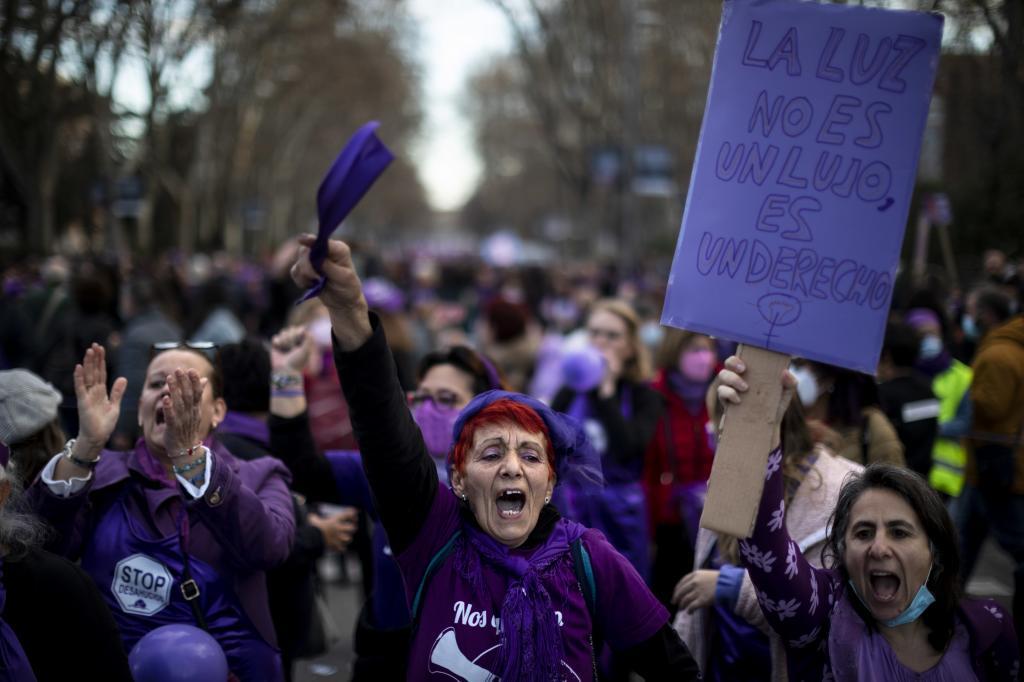 Manifestacion por el Dia Internacional de la Mujer, el 8 de marzo, de Madrid.