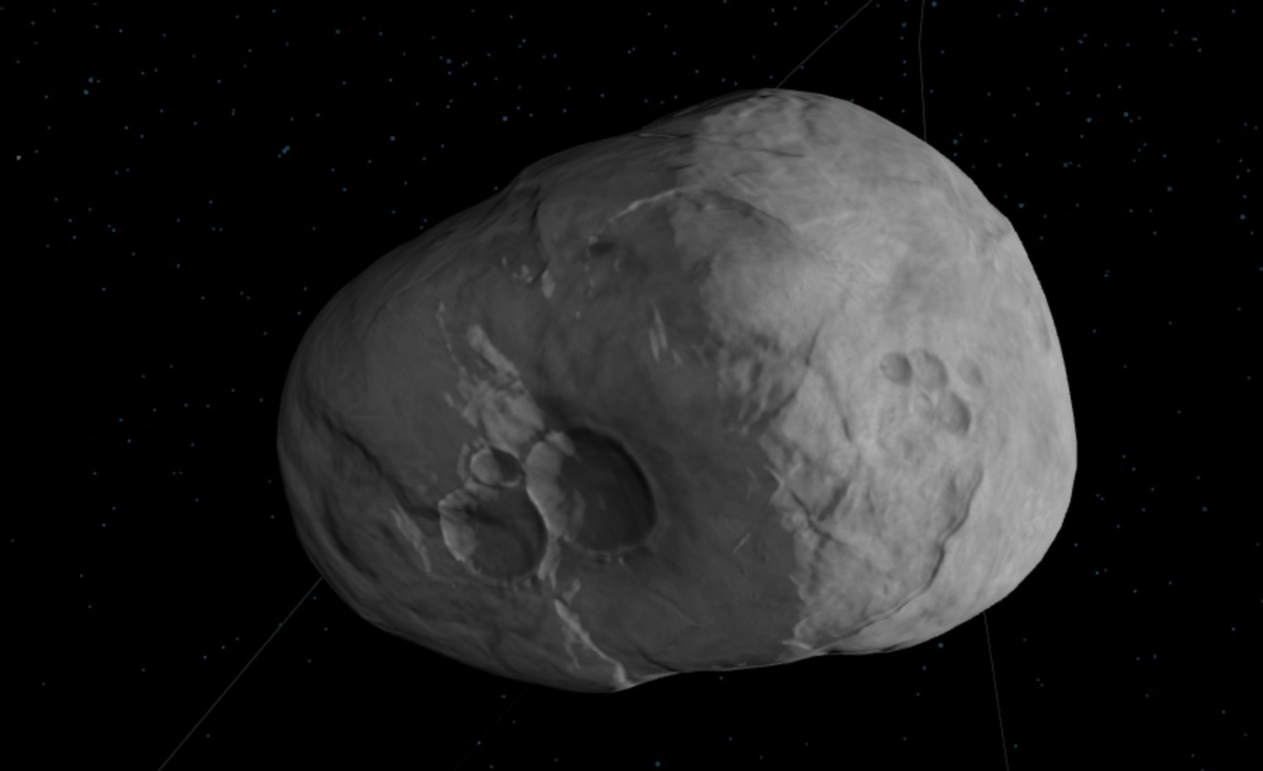 Aspecto estimado del nuevo asteroide 2023.