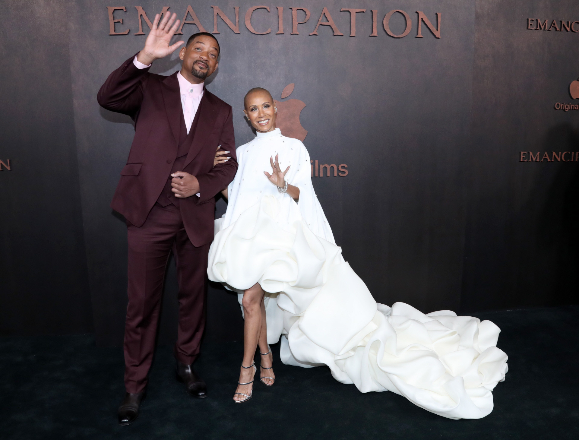 Will Smith y Jada Pinkett, durante la presentacin de la pelcula Emancipation.