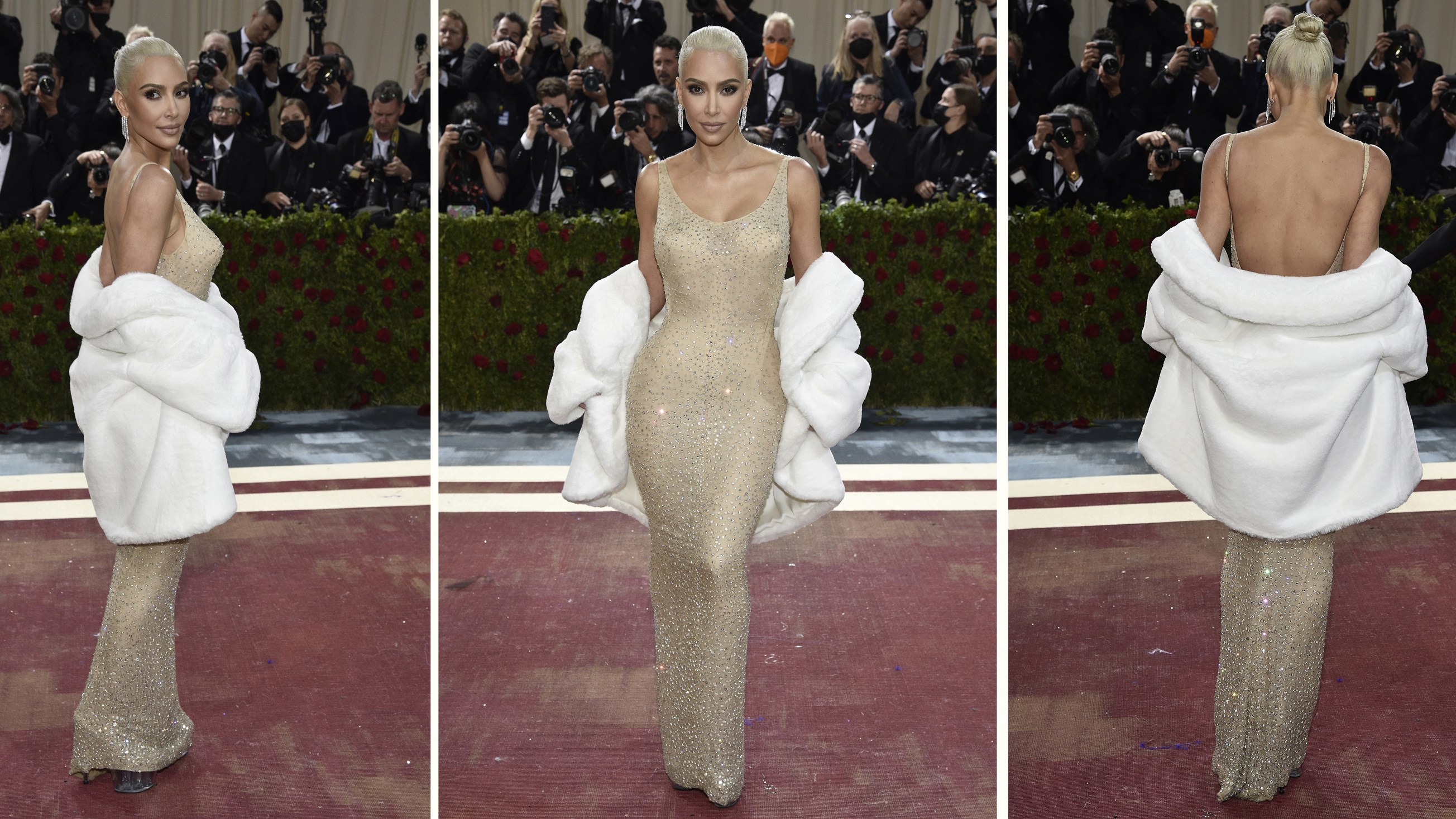 Kim Kardashian logr meterse en un vestido de Marilyn Monroe.
