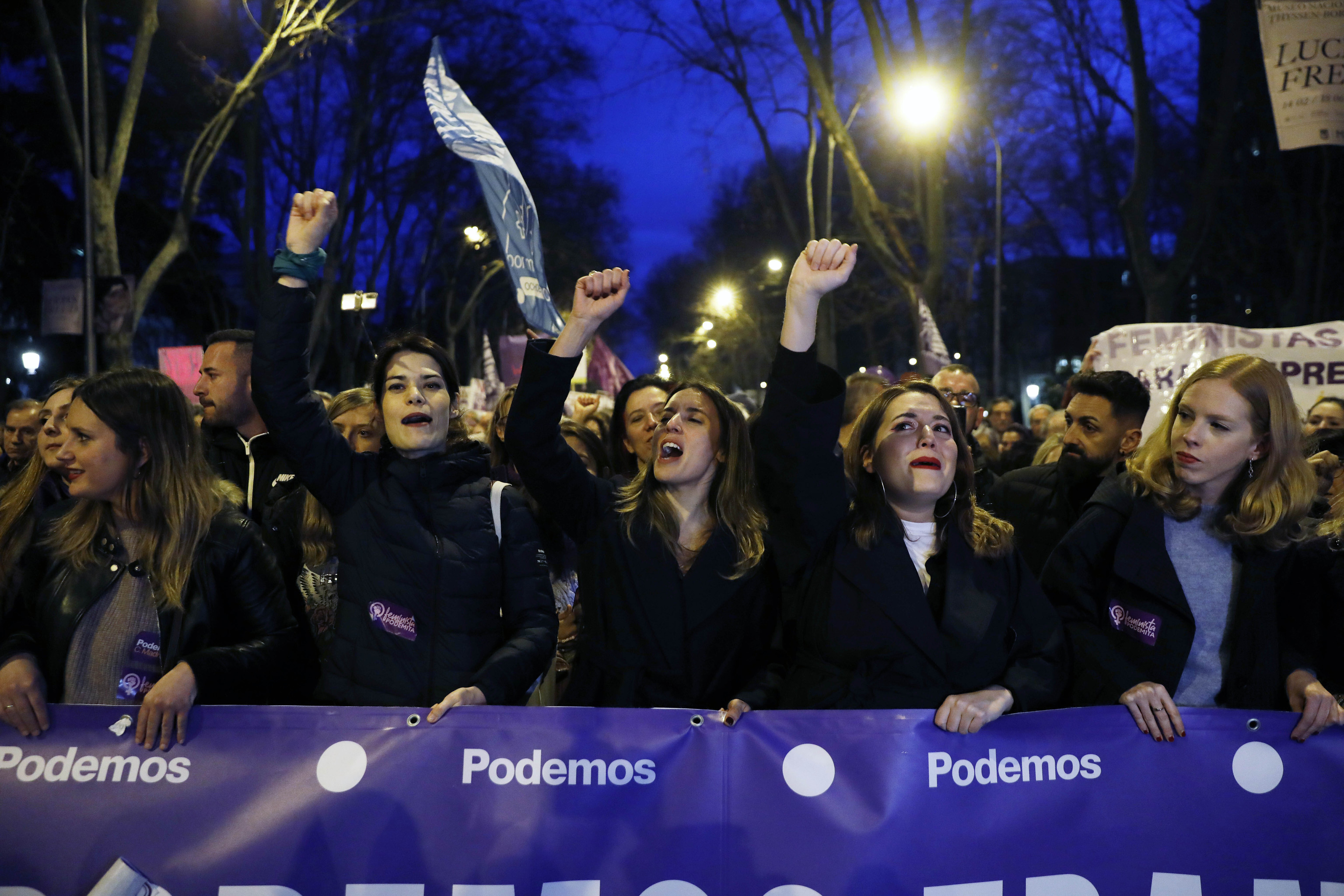 Irene Montero, en la cabecera de la manifestacin del 8-M en Madrid.