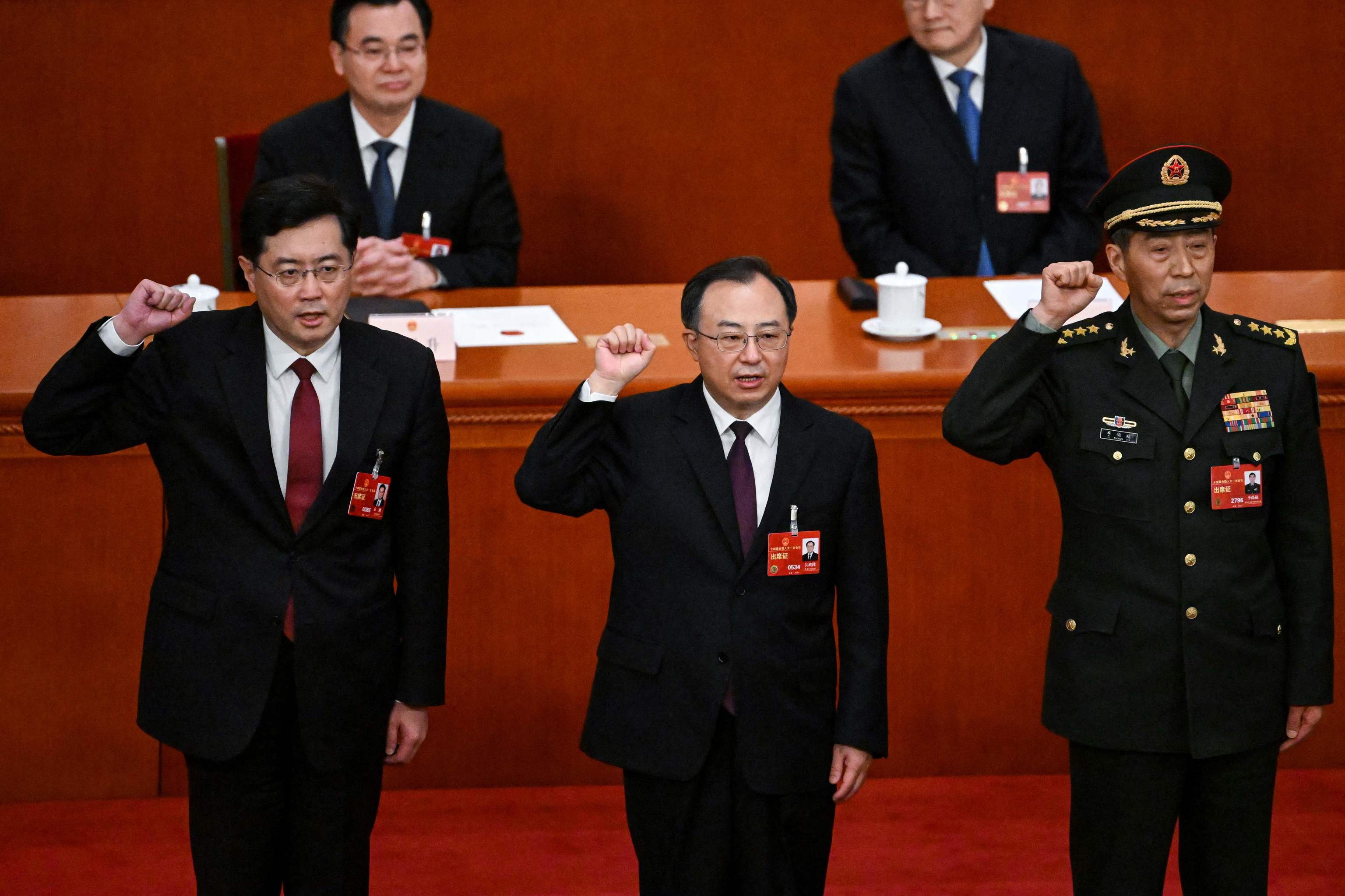 A la derecha, el nuevo ministro de Defensa chino, Li Shangfu.