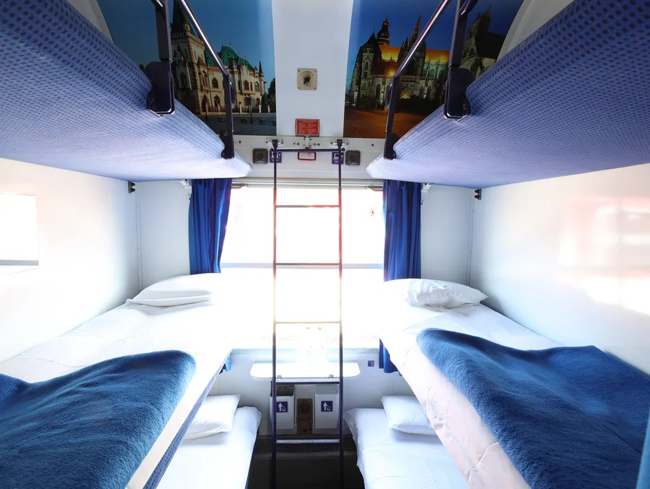 Cabinas con literas en los trenes de European Sleeper.