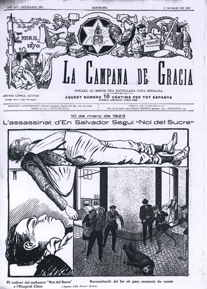El asesinato de Salvador Seguí, en La Campana de Gracia.