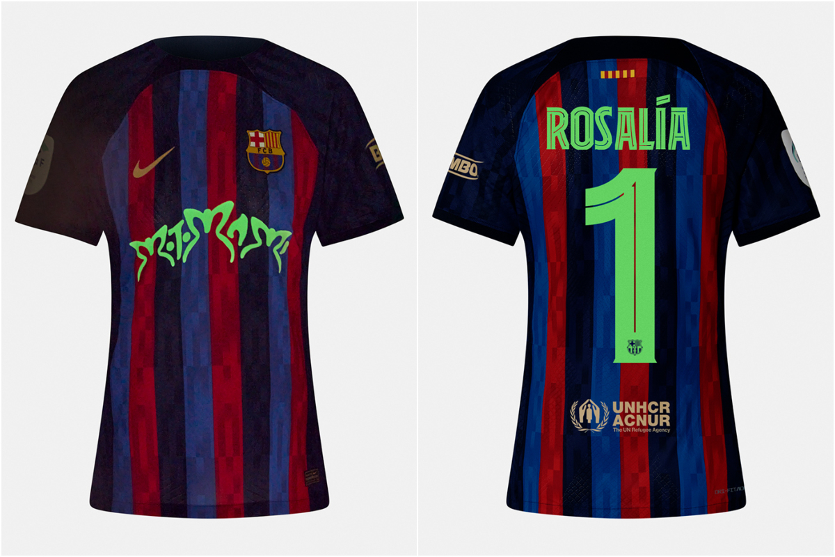 ALT: Rosalía cambia sus looks sofisticados por la camiseta del Barça: cuánto cuesta y dónde comprarla