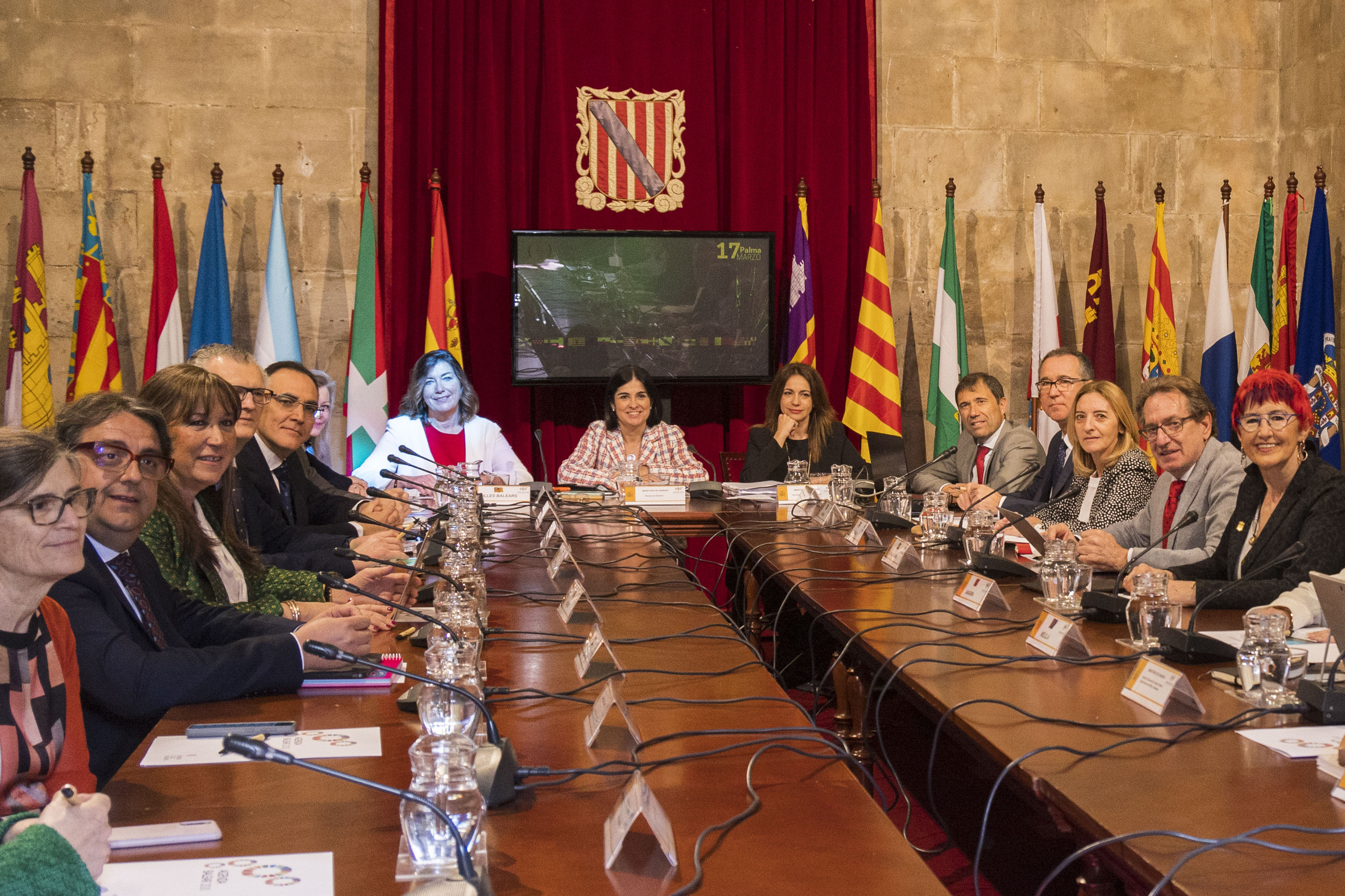 La ministra de Sanidad, Carolina Darias, preside la reunión presencial del Consejo Interterritorial que se celebra en Palma.