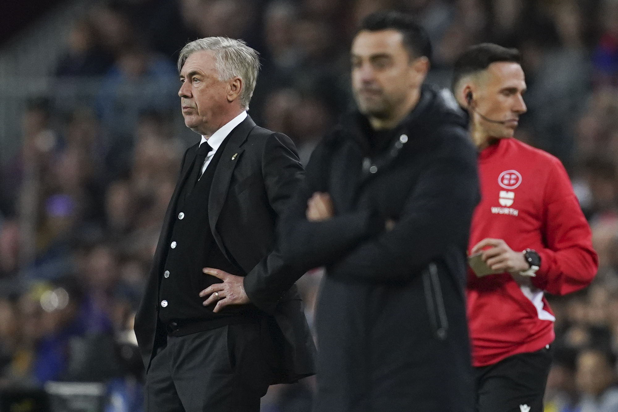 Ancelotti y Xavi, durante la Cl